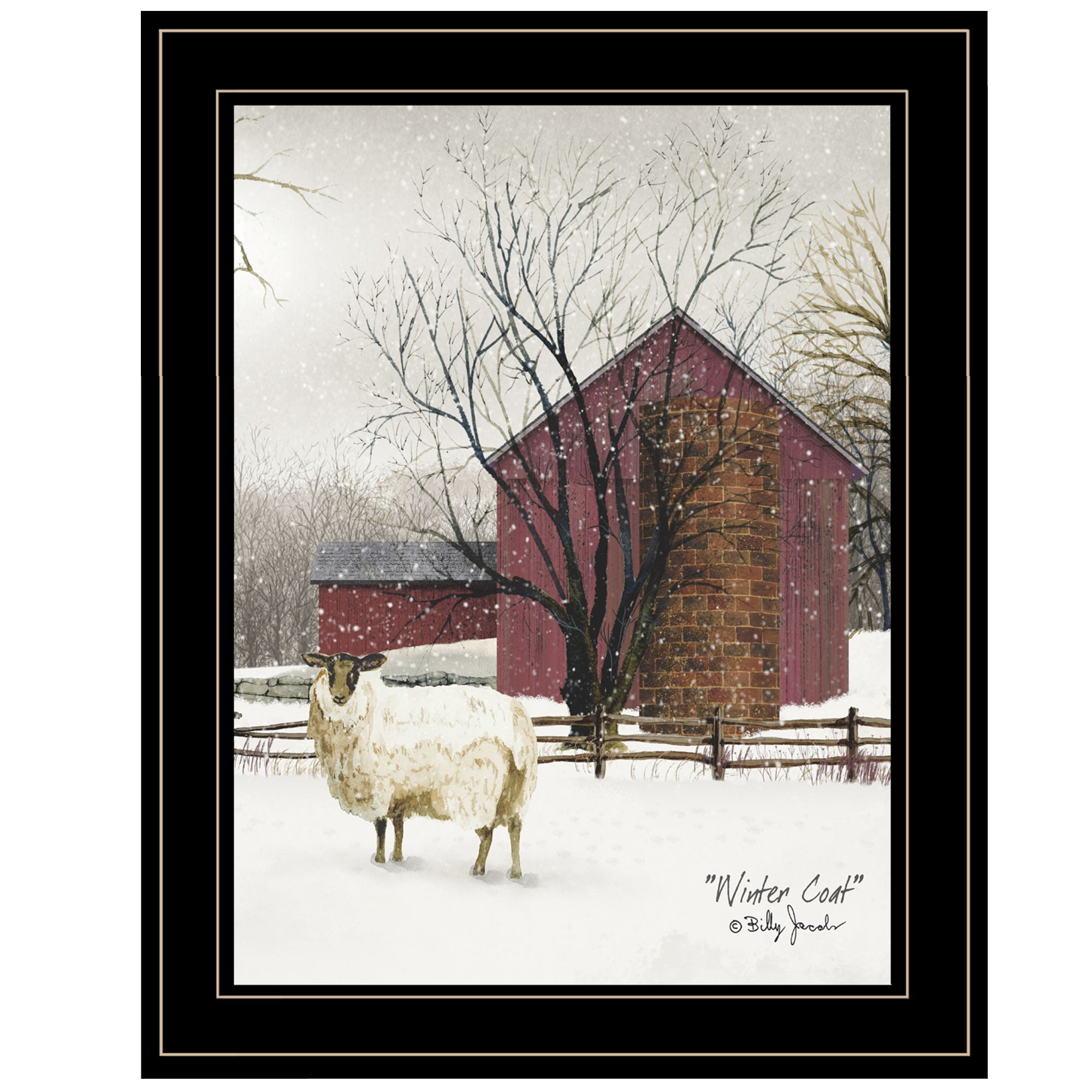 Winter Coat 2 Black Framed Print Wall Art-1