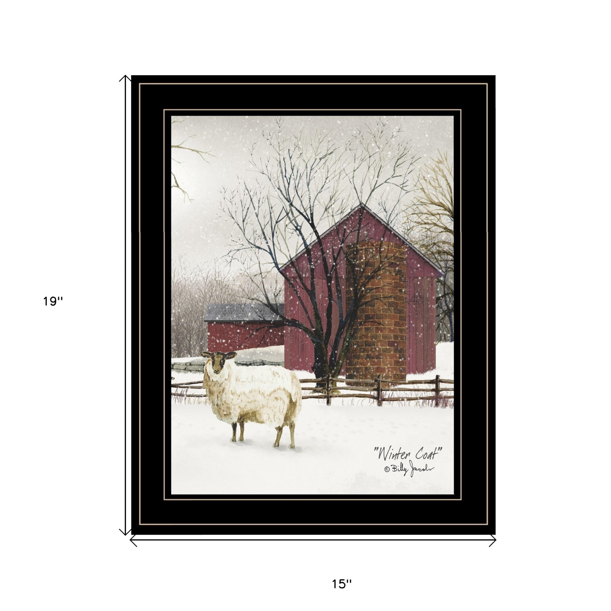 Winter Coat 2 Black Framed Print Wall Art-4