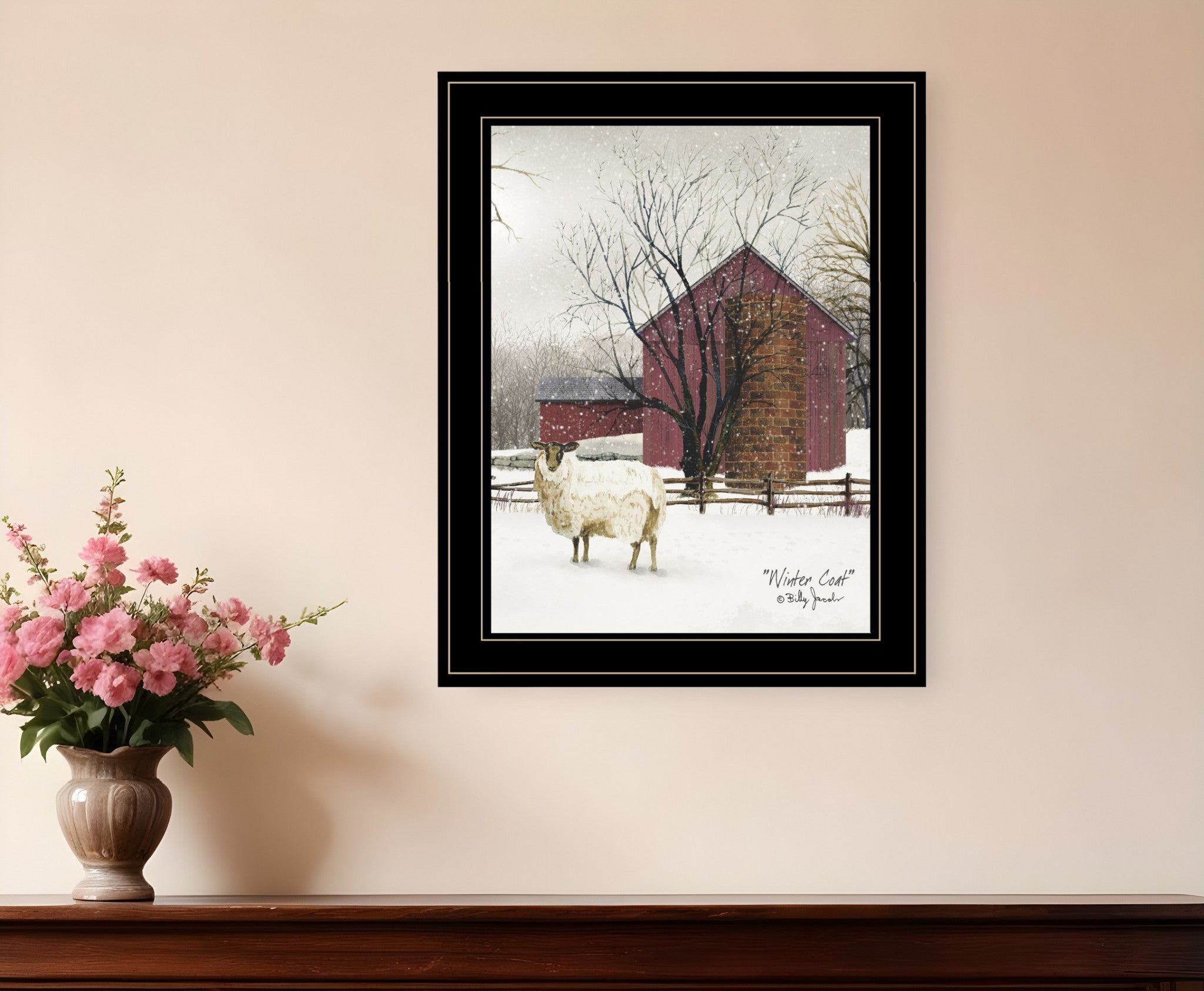 Winter Coat 2 Black Framed Print Wall Art-0