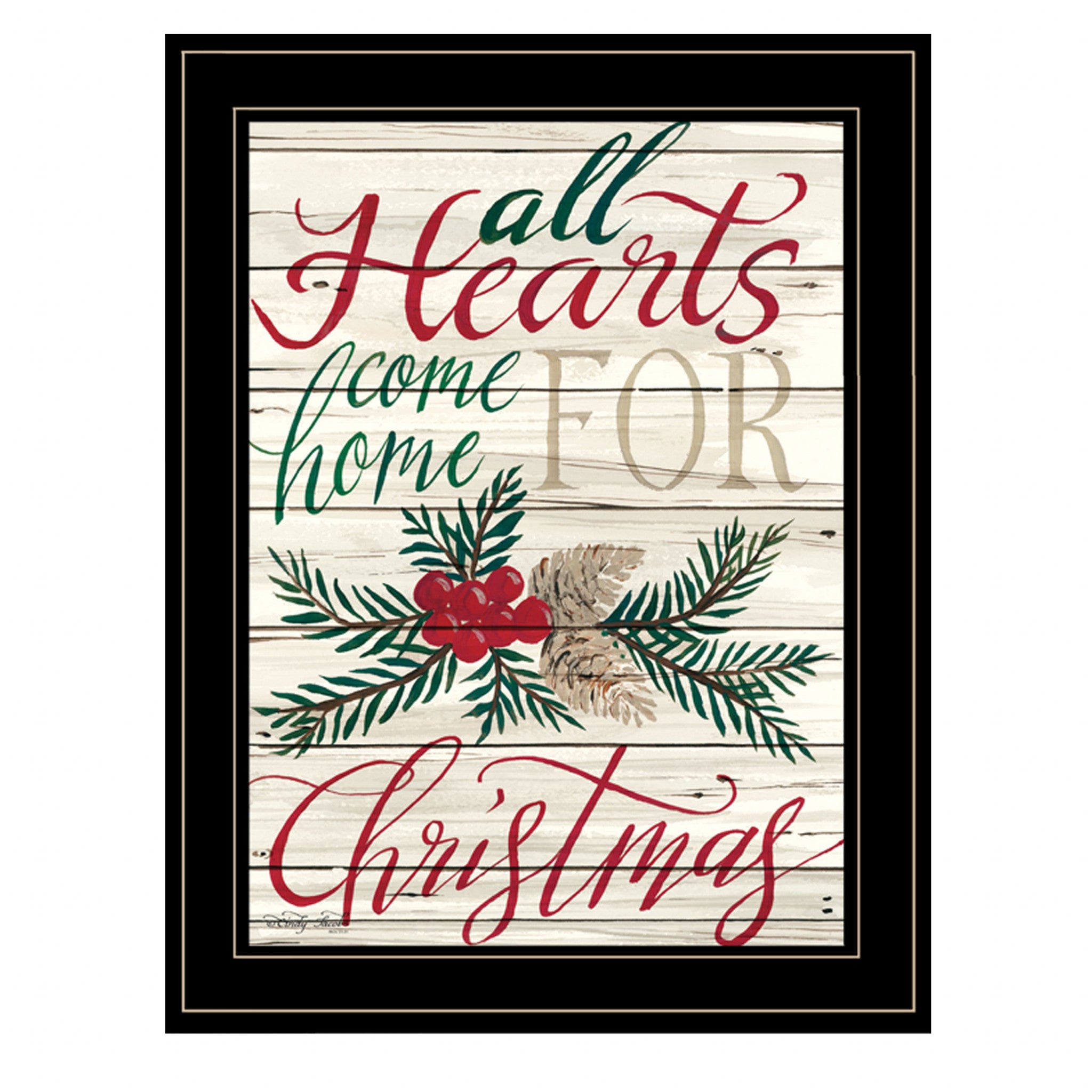 Home For Christmas 2 Black Framed Print Wall Art-1