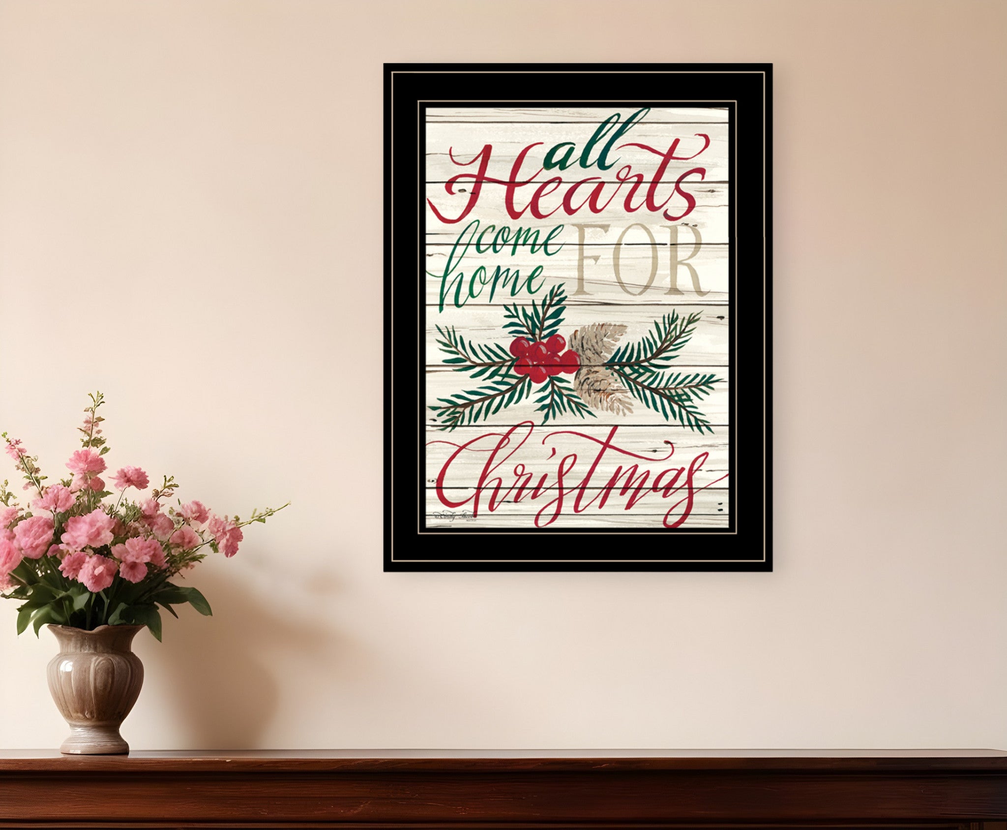 Home For Christmas 2 Black Framed Print Wall Art-0