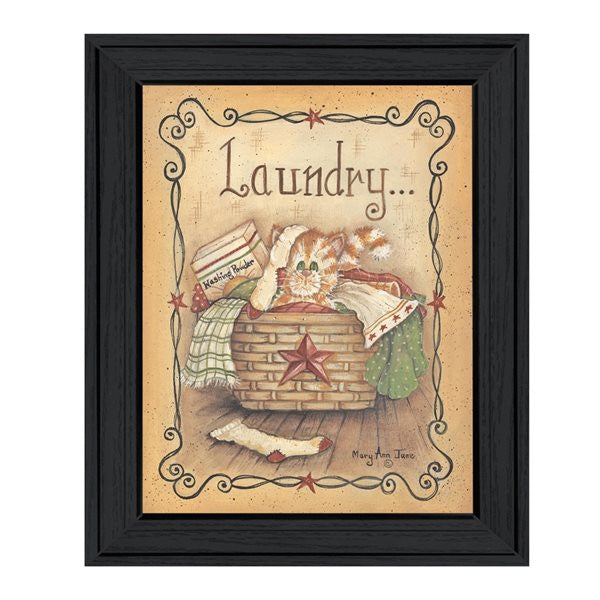 Laundry 1 Black Picture Frame Print Bathroom Wall Art-1