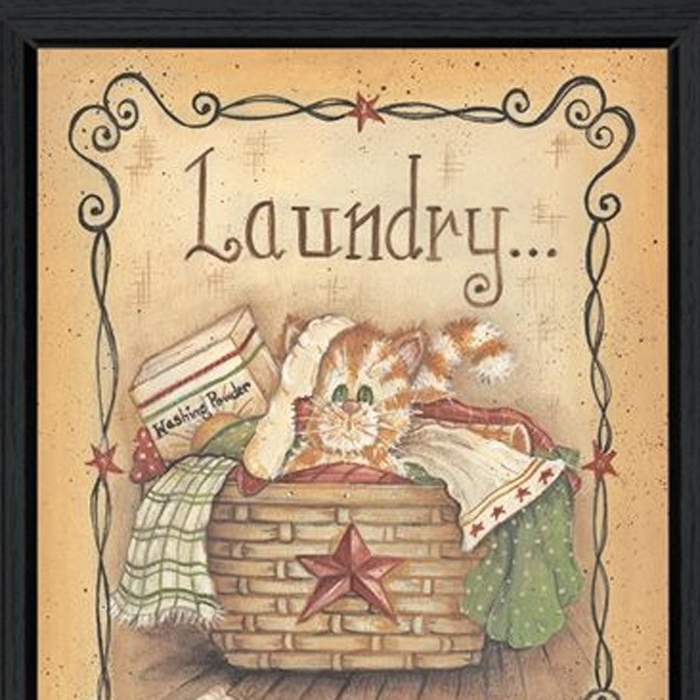Laundry 1 Black Picture Frame Print Bathroom Wall Art-2