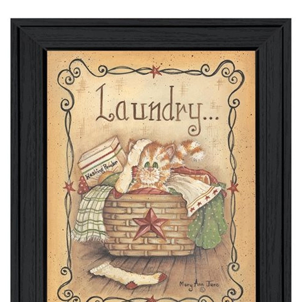 Laundry 1 Black Picture Frame Print Bathroom Wall Art-4