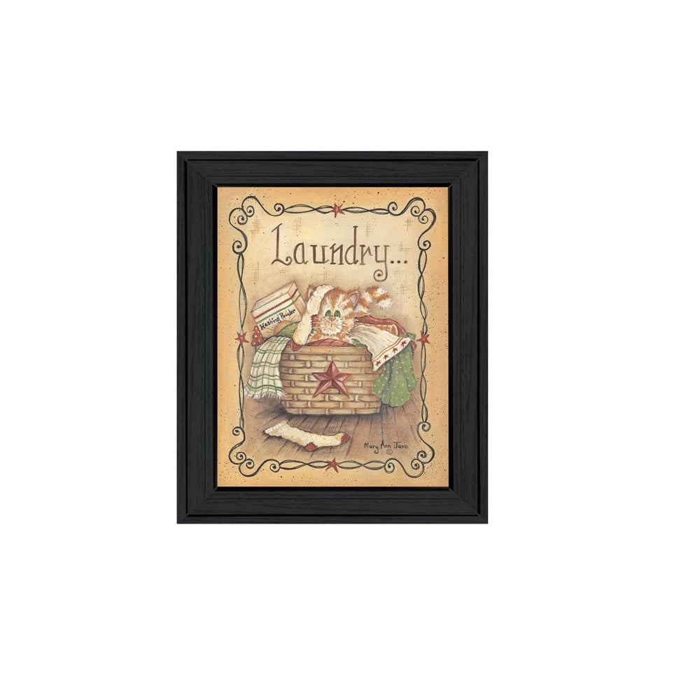 Laundry 1 Black Picture Frame Print Bathroom Wall Art-3