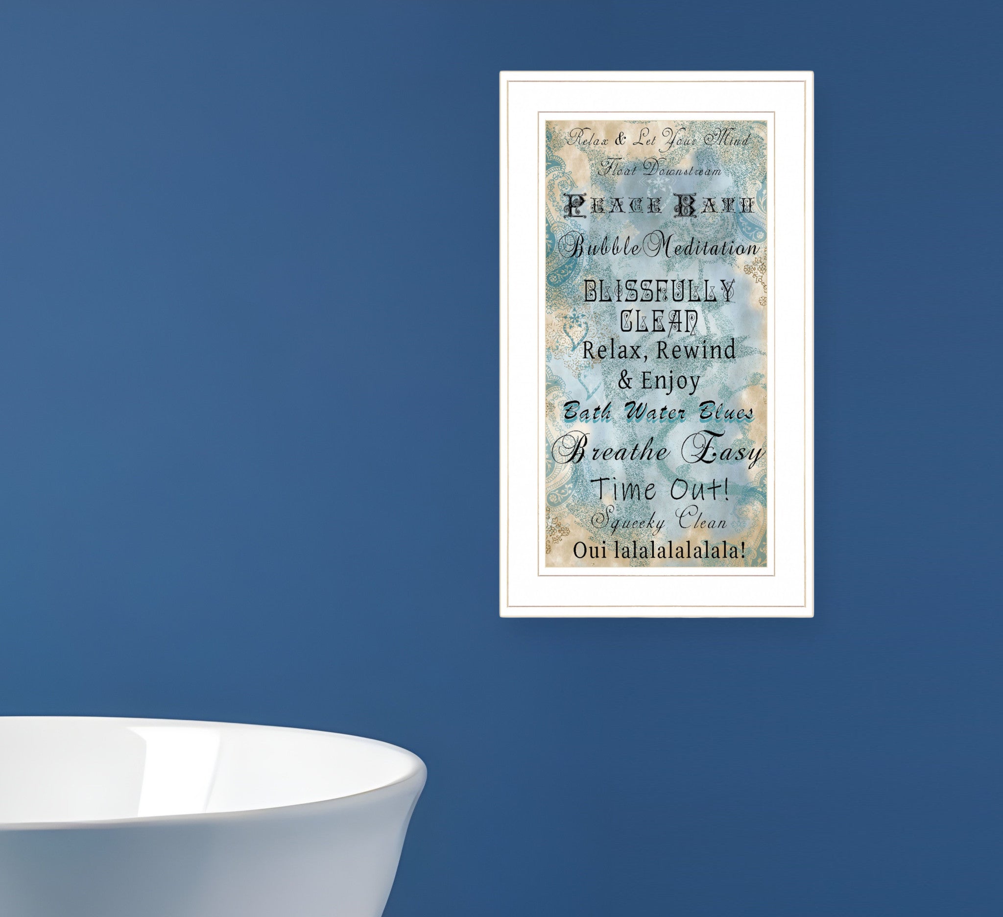 Paris Bath 1 White Framed Print Bathroom Wall Art-0