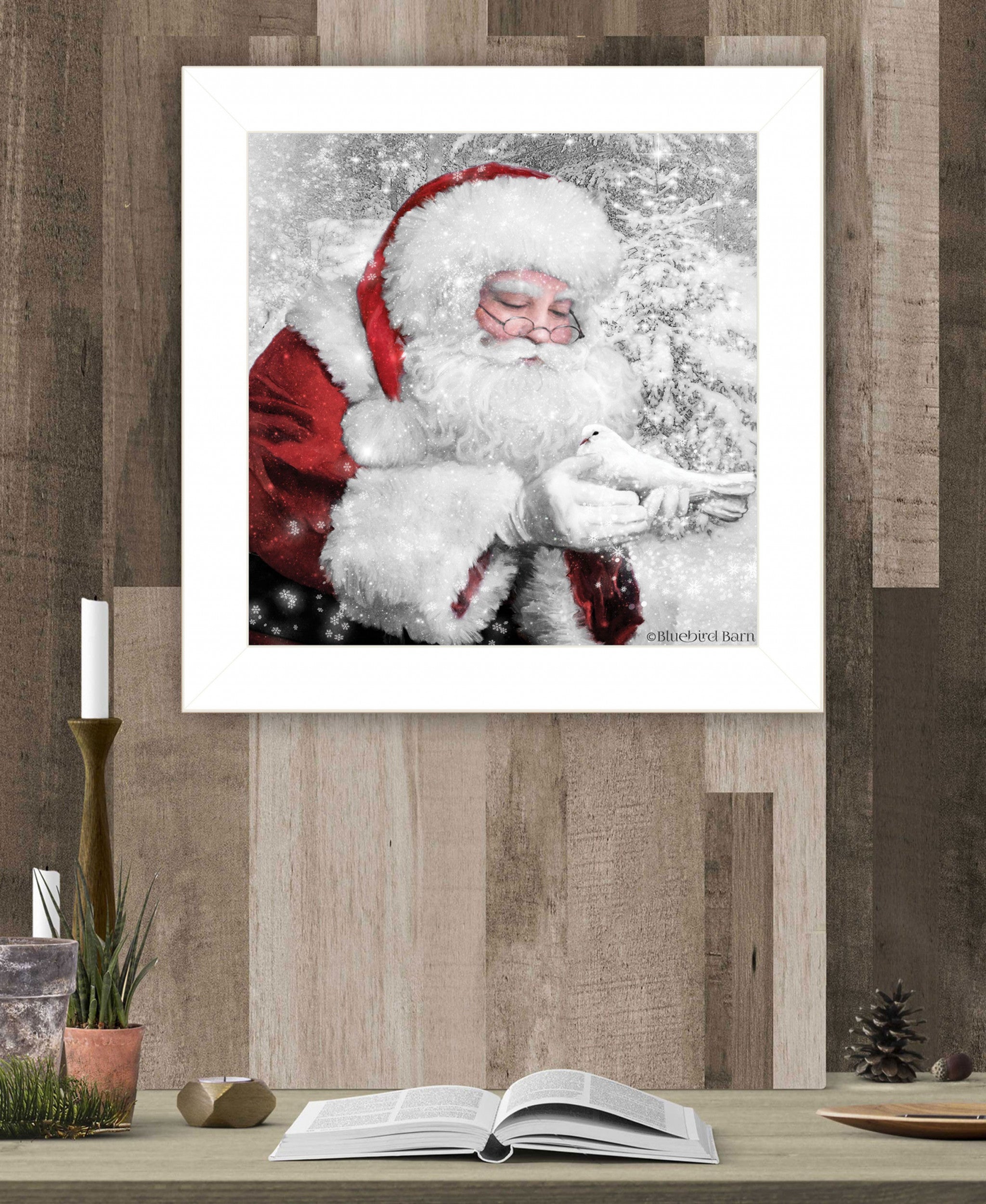 Santas Little Friends 2 White Framed Print Wall Art-4