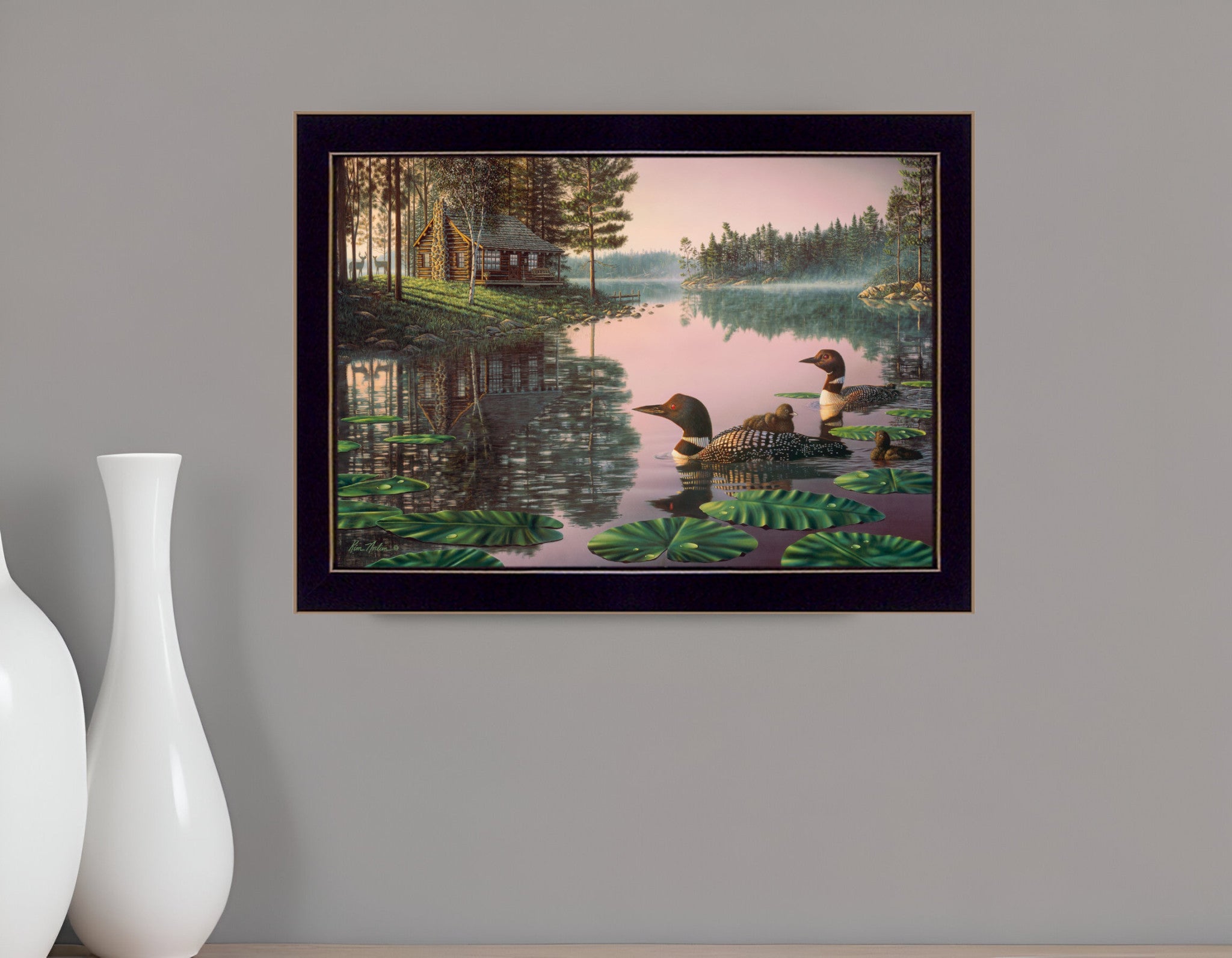 Northern Tranquility 1 Black Framed Print Wall Art-0