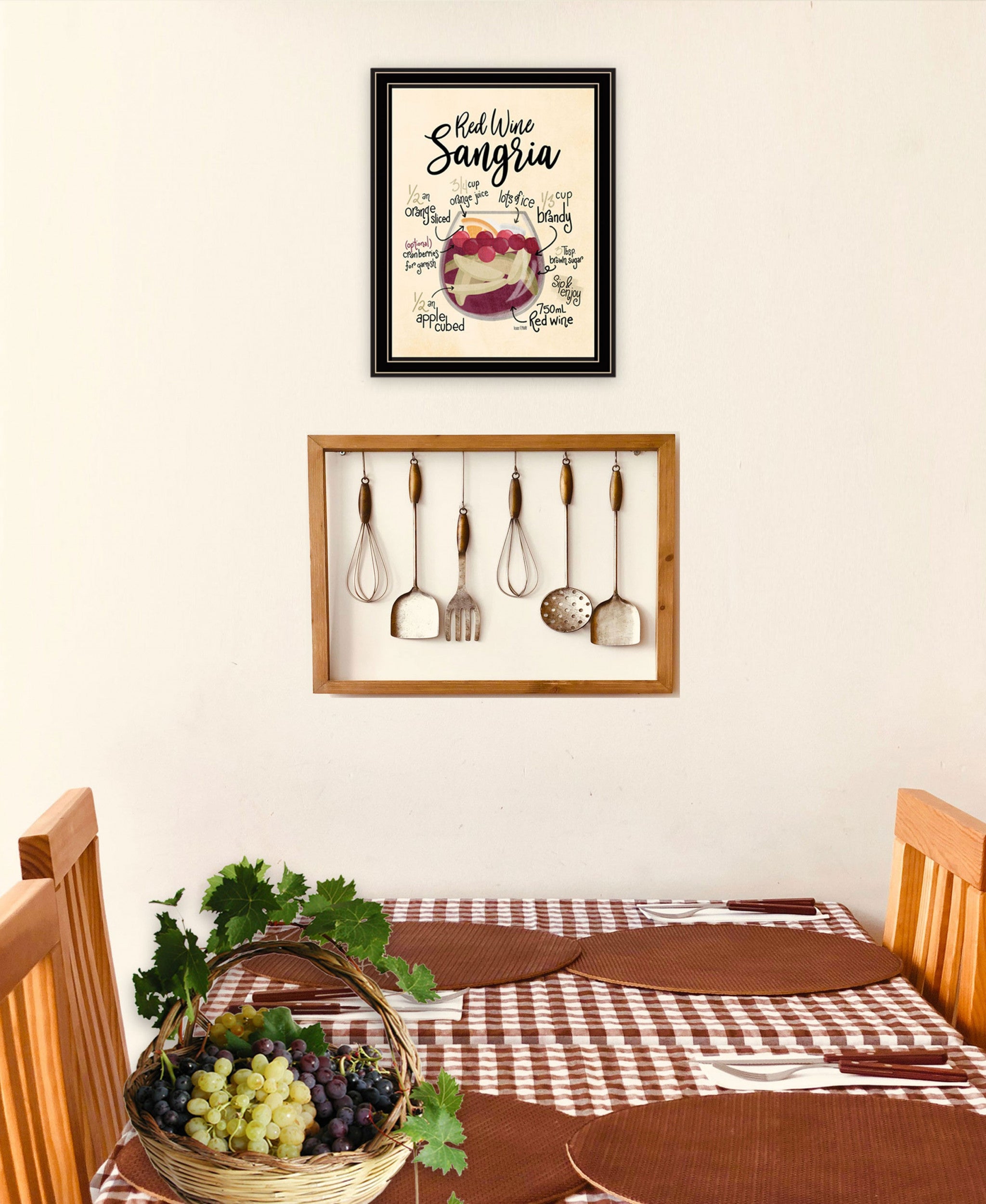 Red Wine Sangria 1 Black Framed Print Wall Art-3