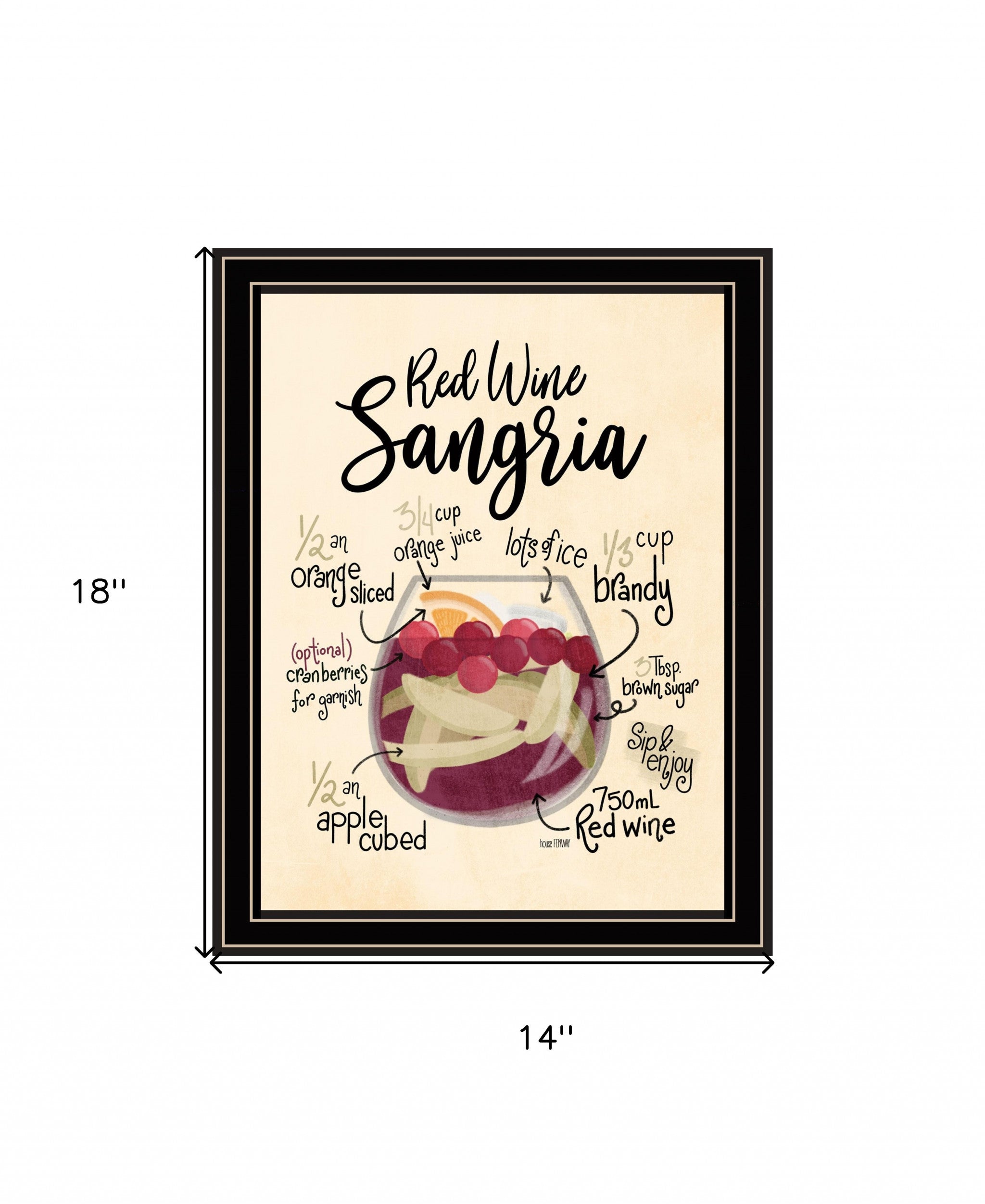 Red Wine Sangria 1 Black Framed Print Wall Art-4