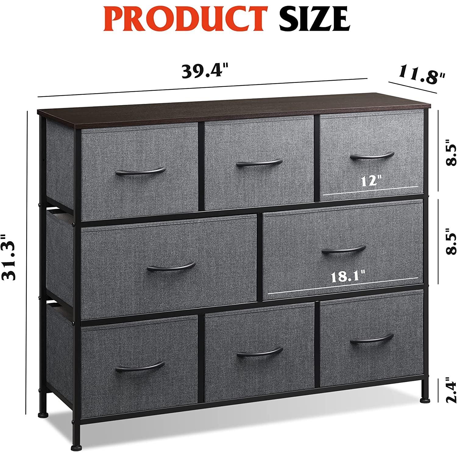 Fabric Dresser With TV Stand 8 Drawer Bedroom Storage-2