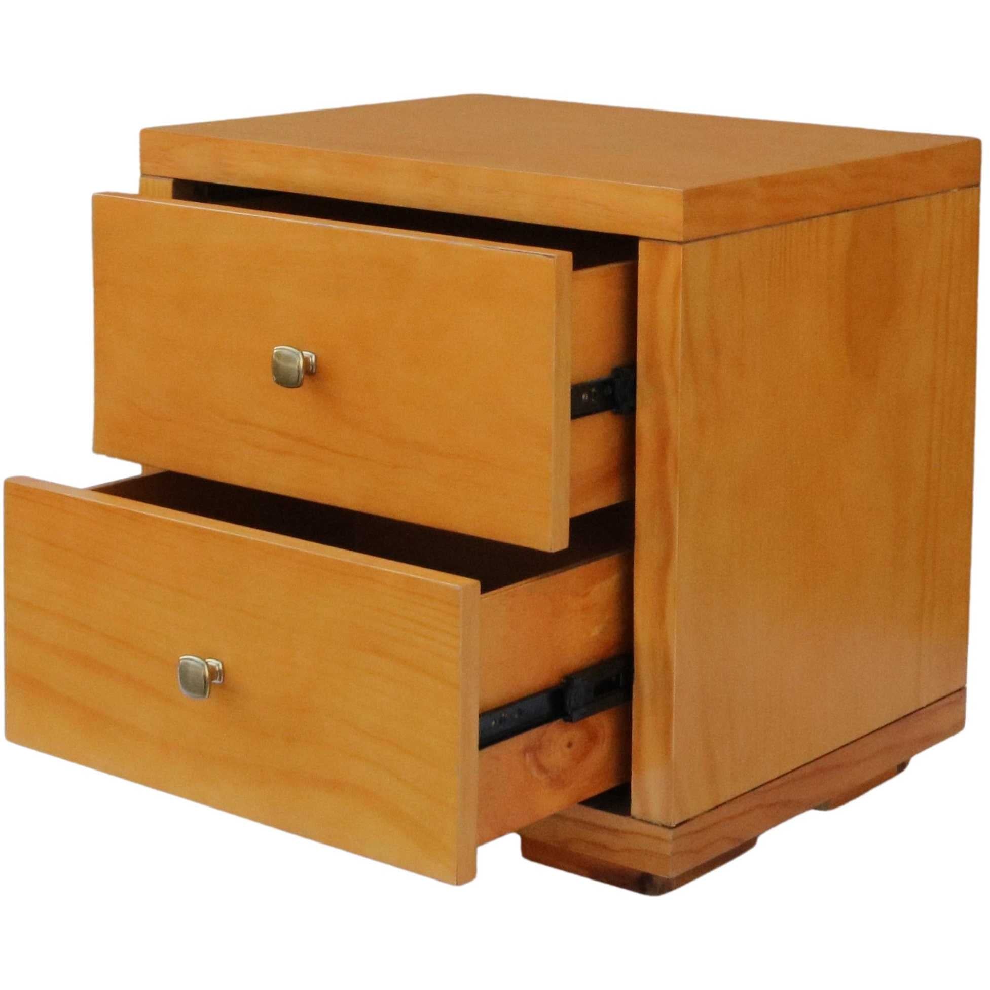 Moma Oak Wood Platform Queen Bed With Two Nightstands-5