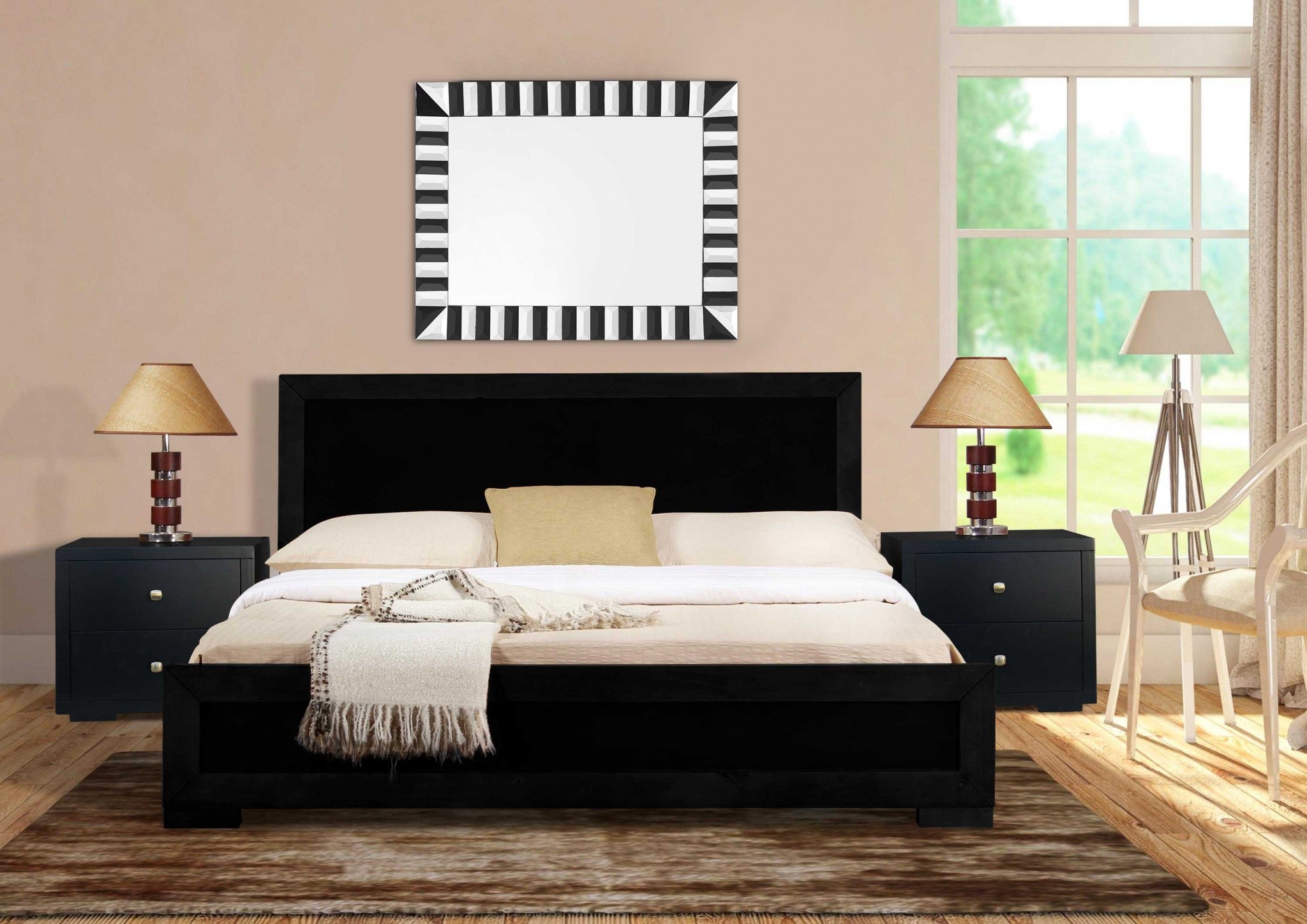Black Solid Wood Full With Yes Bed Frame-7