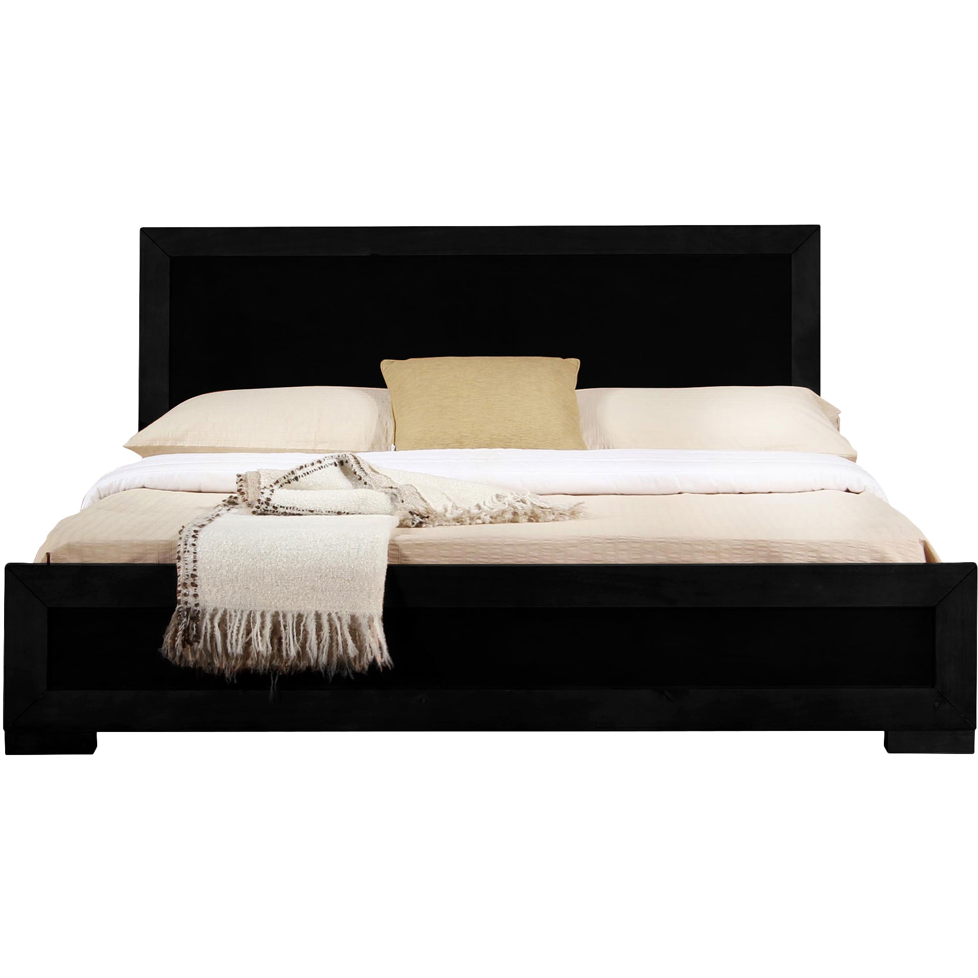 Black Solid Wood Full With Yes Bed Frame-2