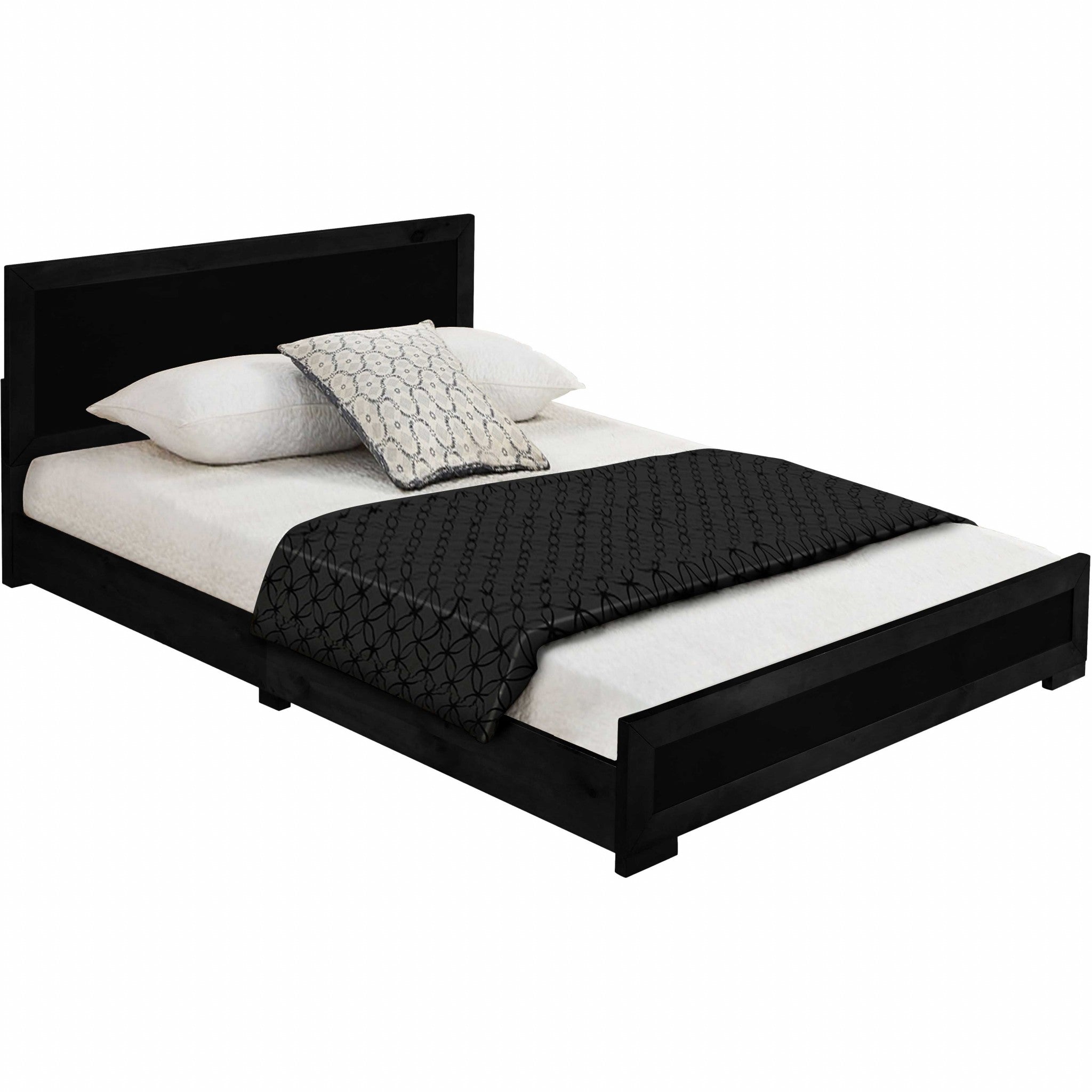 Black Solid Wood Full With Yes Bed Frame-3