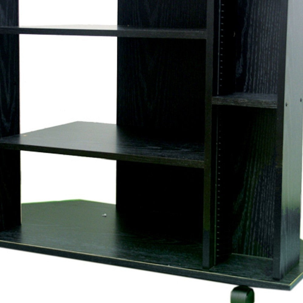 35" Black Open Shelving TV Stand-3