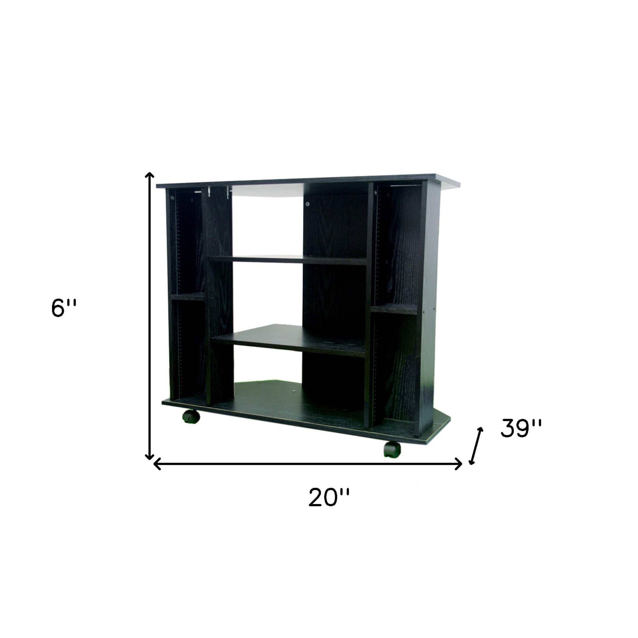 35" Black Open Shelving TV Stand-4