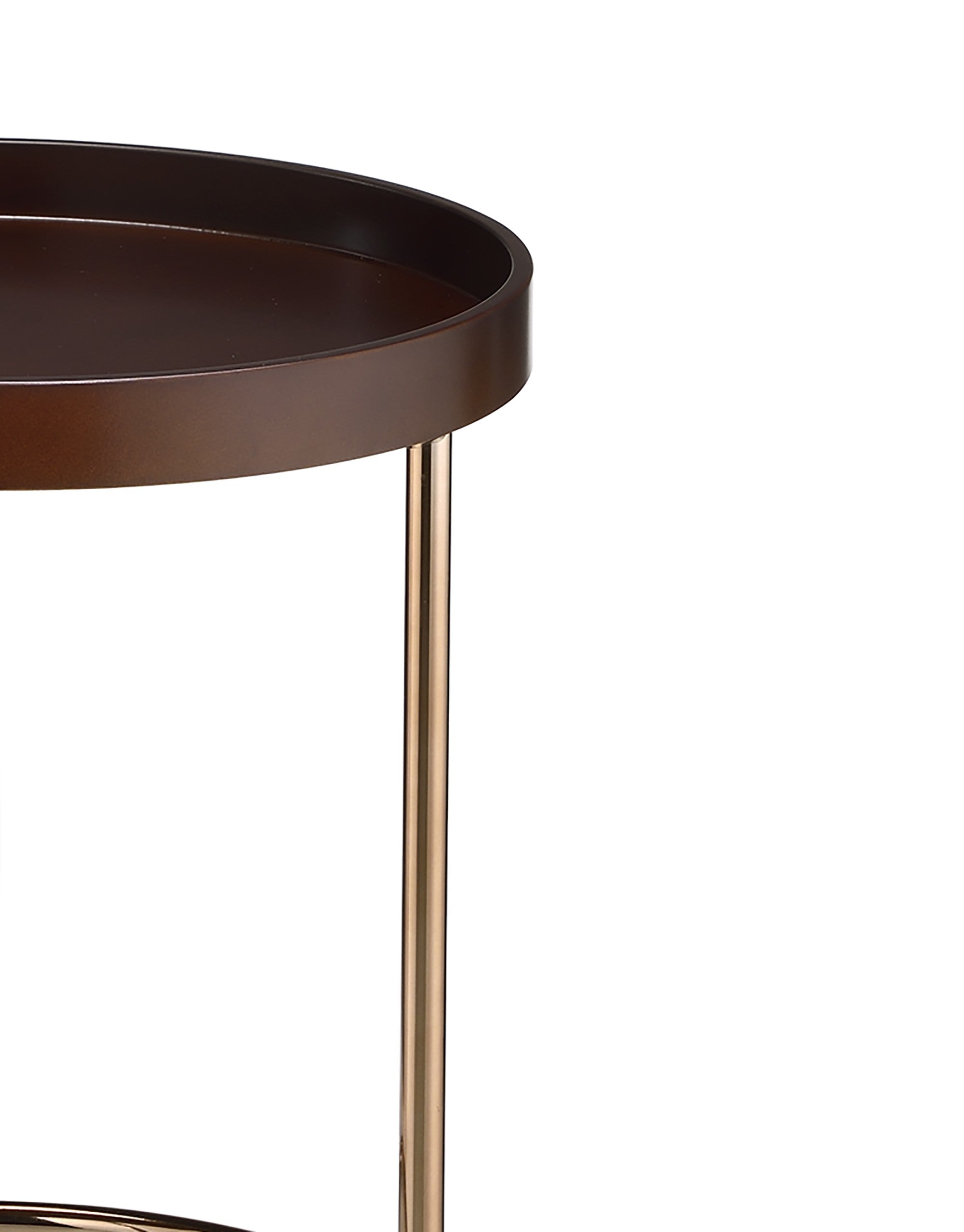22" Copper And Brown Round End Table-3
