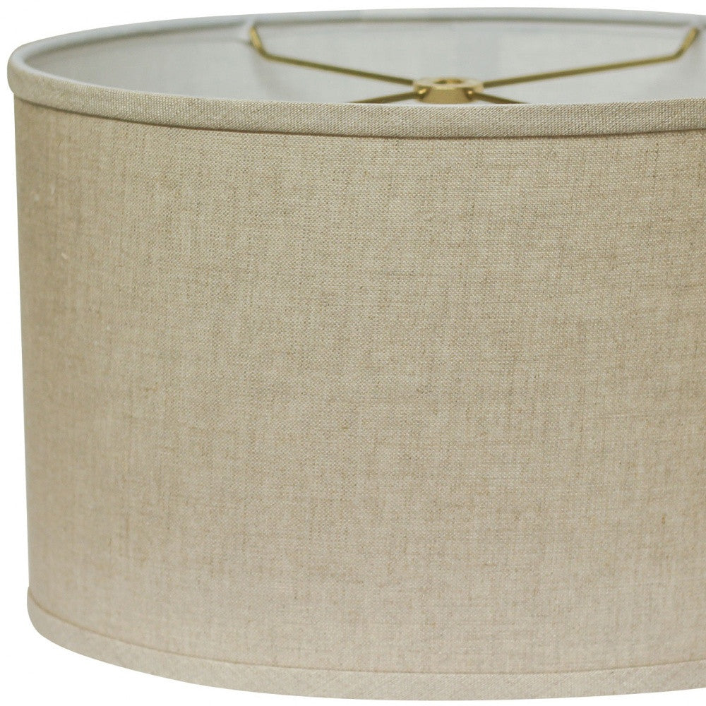 Dark Brown Linen Oval Lamp Shade-2