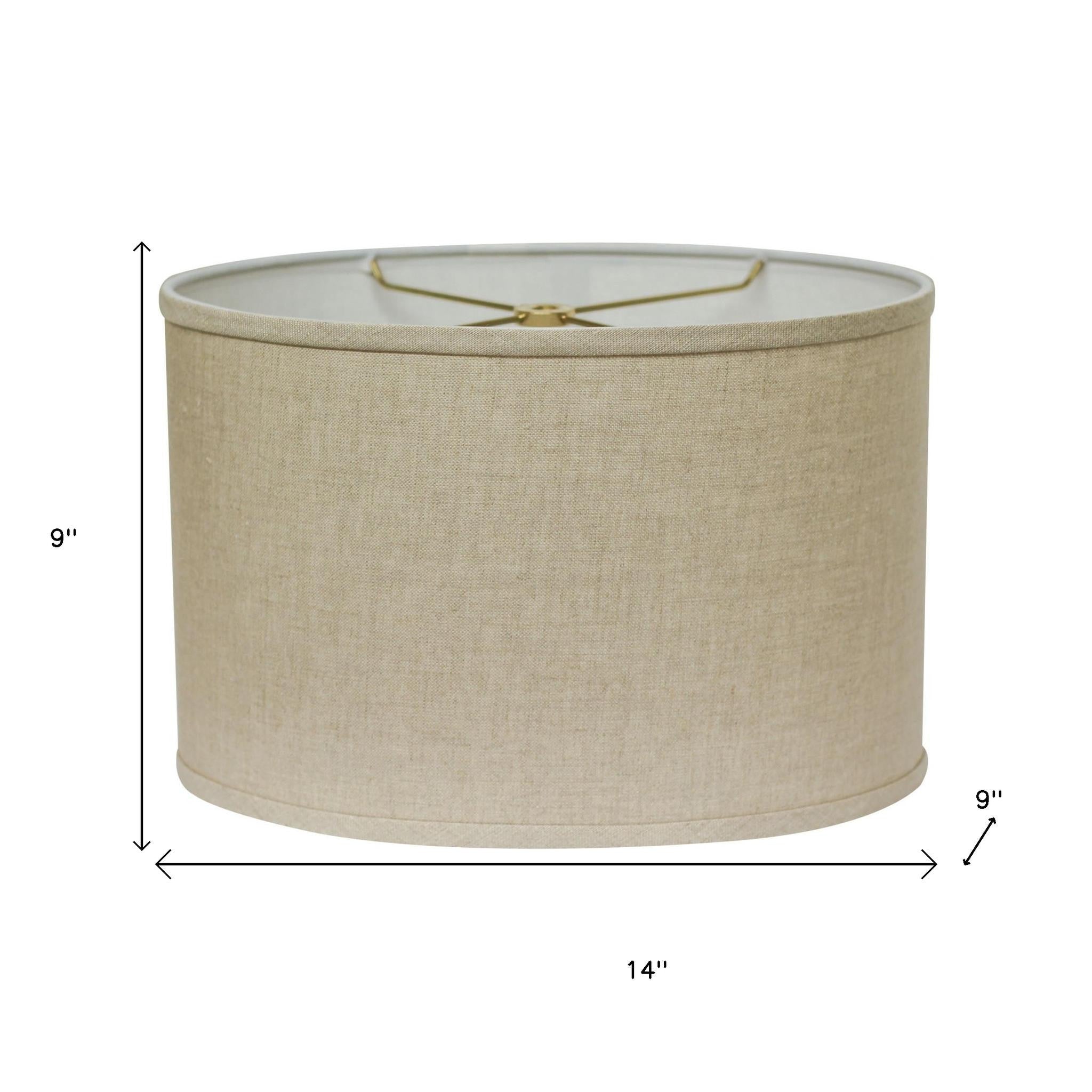 Dark Brown Linen Oval Lamp Shade-3