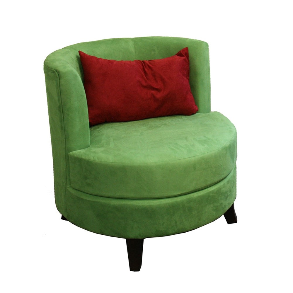 32" Green and Black Microfiber Side Chair And Toss Pillow-1