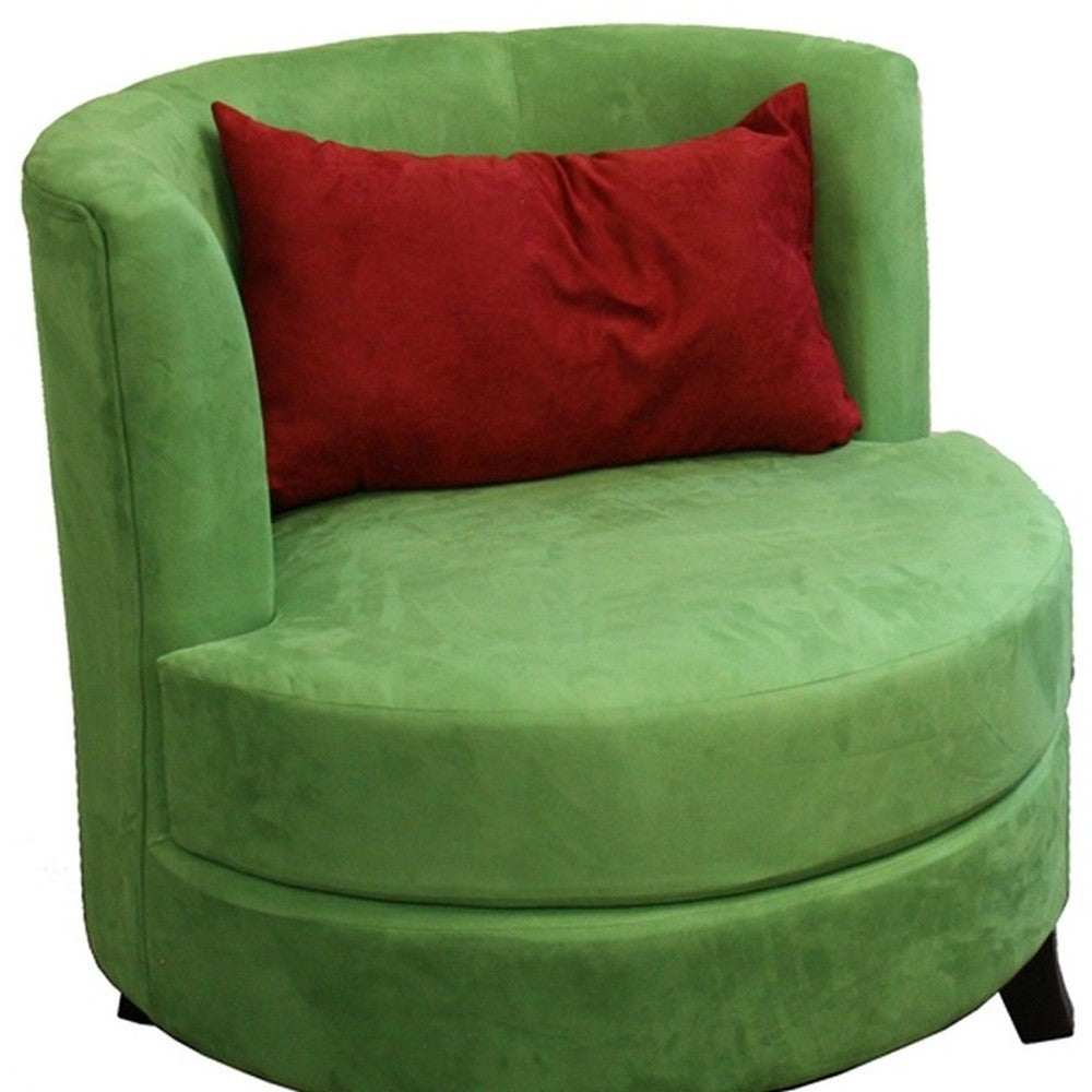 32" Green and Black Microfiber Side Chair And Toss Pillow-2