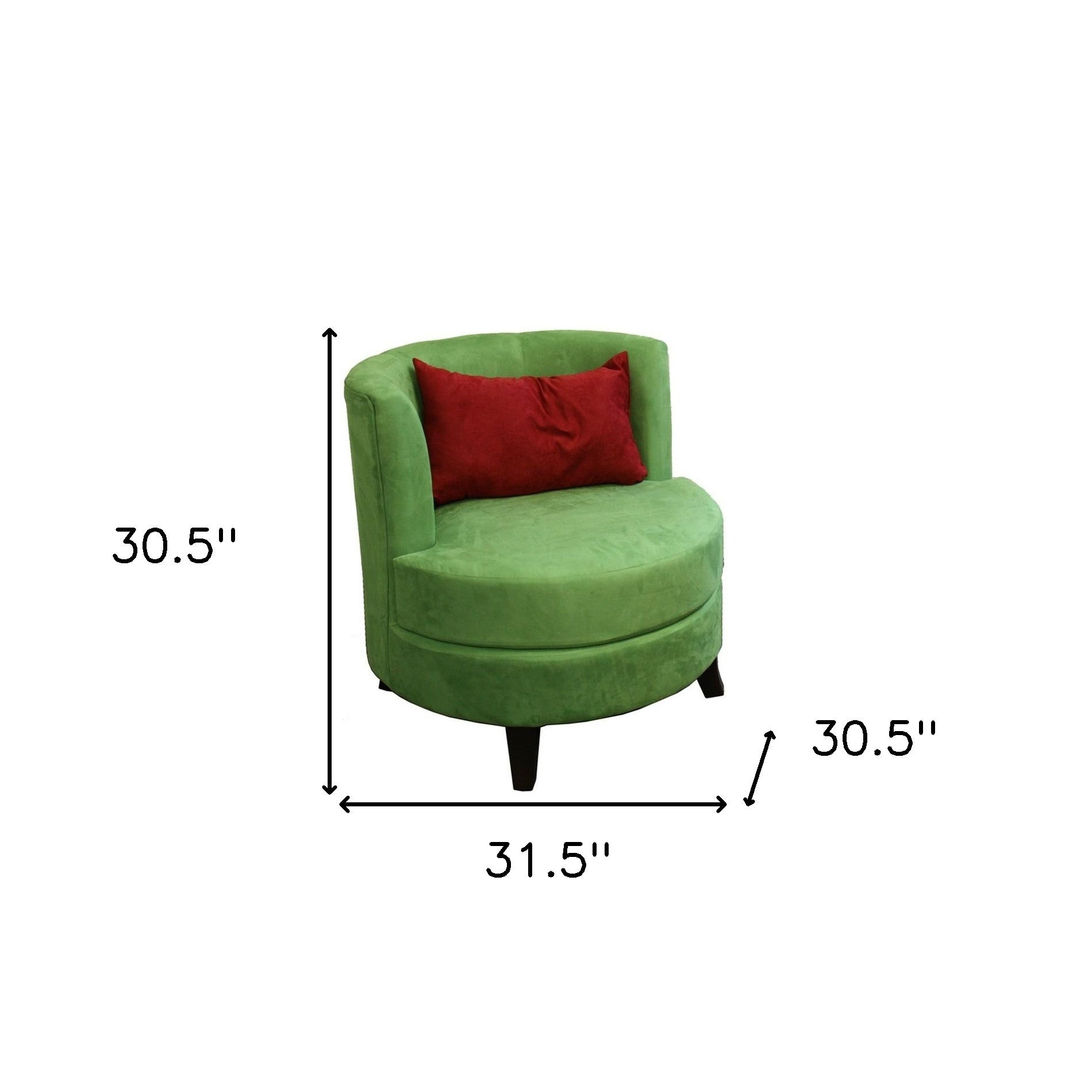 32" Green and Black Microfiber Side Chair And Toss Pillow-5