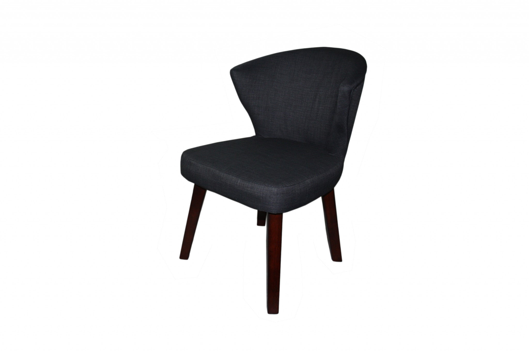 31" Dark Charcoal Grey and Black Wooden Curve Back Dining or Accent Chair-1