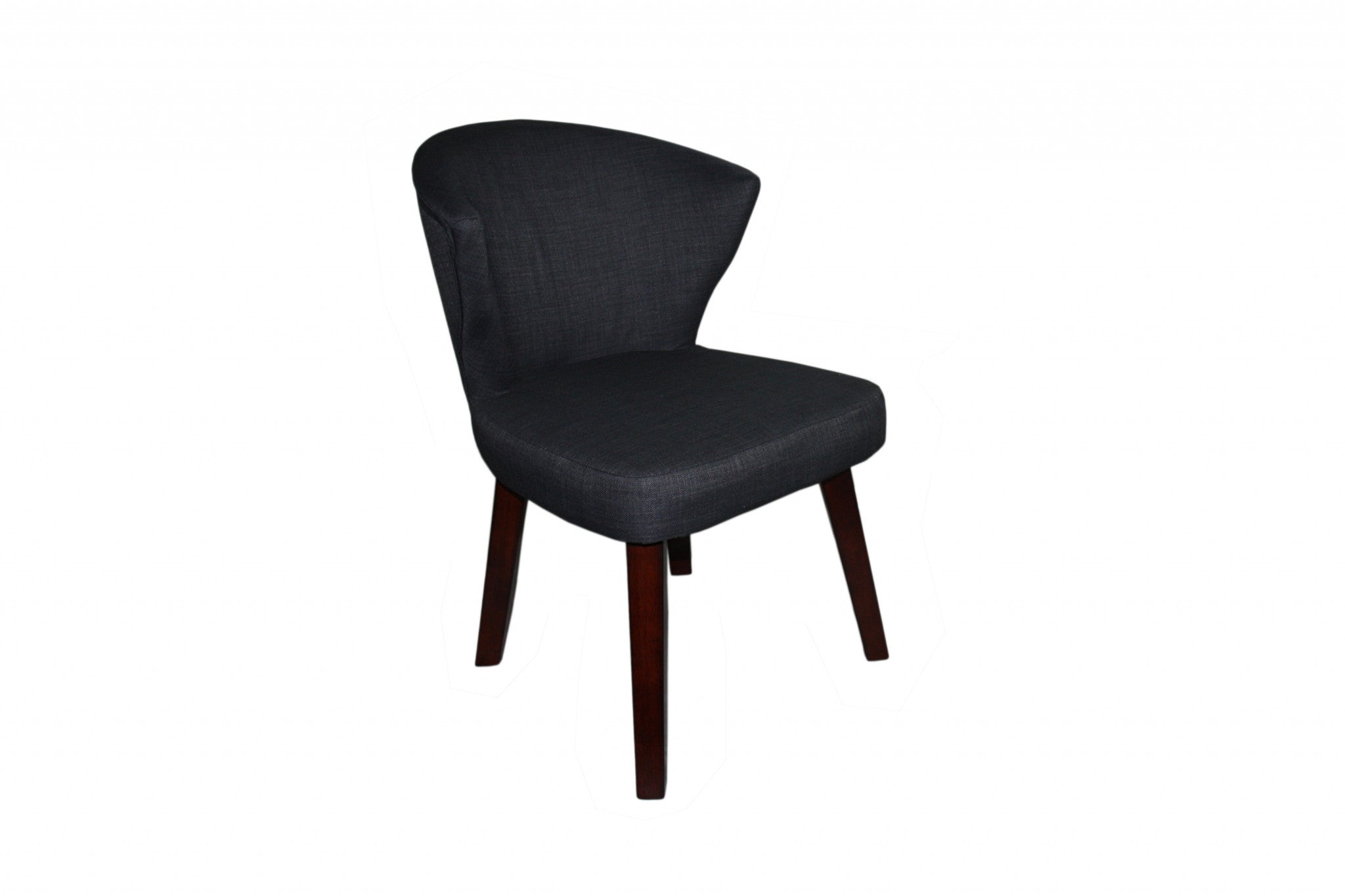 31" Dark Charcoal Grey and Black Wooden Curve Back Dining or Accent Chair-0