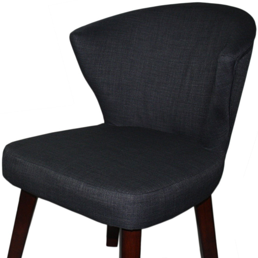 31" Dark Charcoal Grey and Black Wooden Curve Back Dining or Accent Chair-2