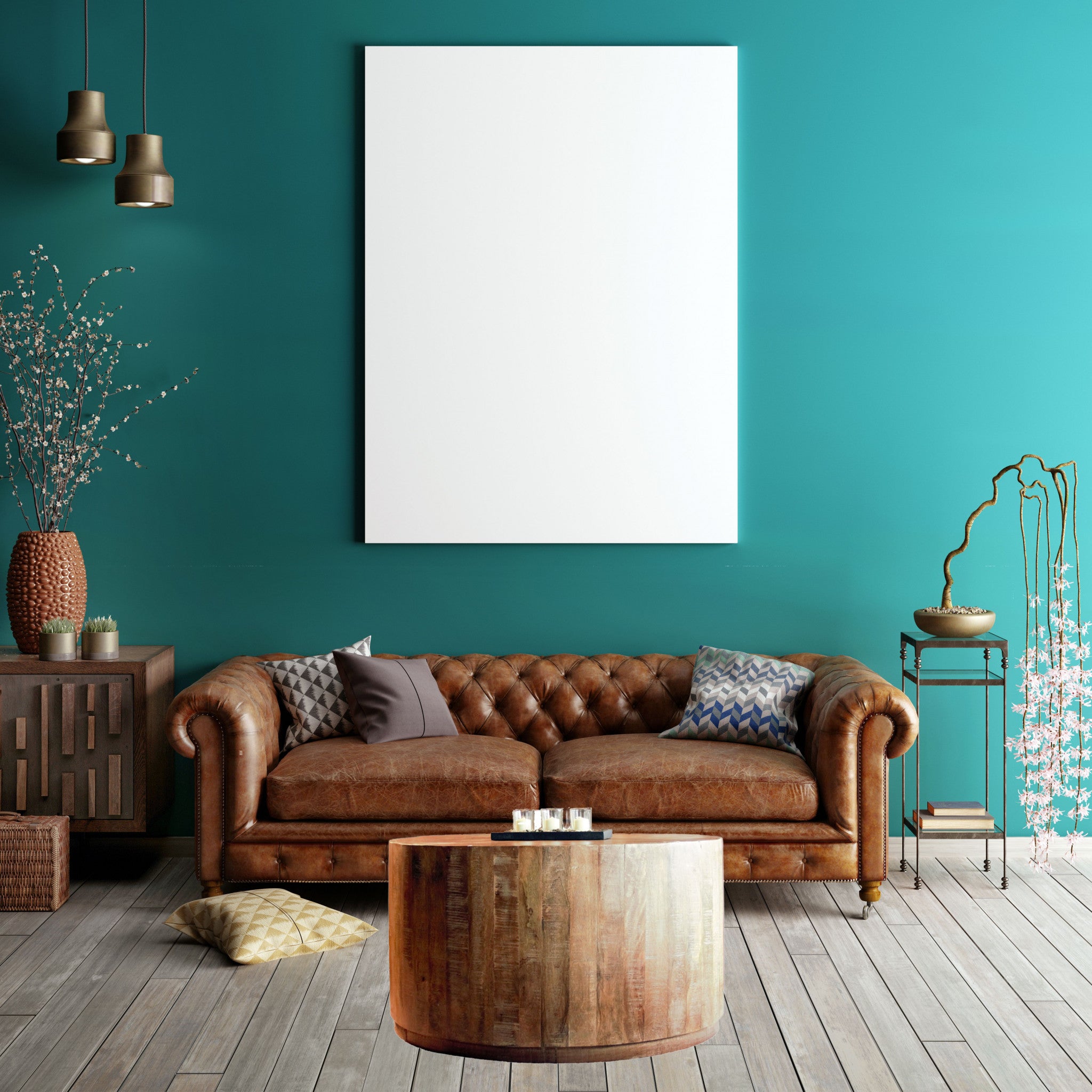 34" Natural Solid Wood Round Bunching Coffee Tables-6