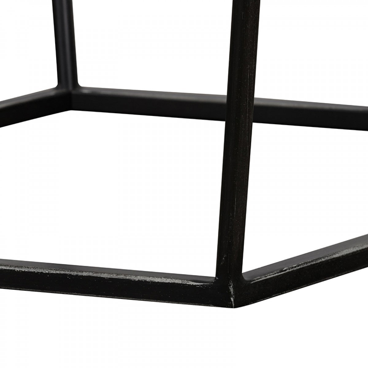 Modern Gray Concrete and Black Metal Hexagonal End Table-7