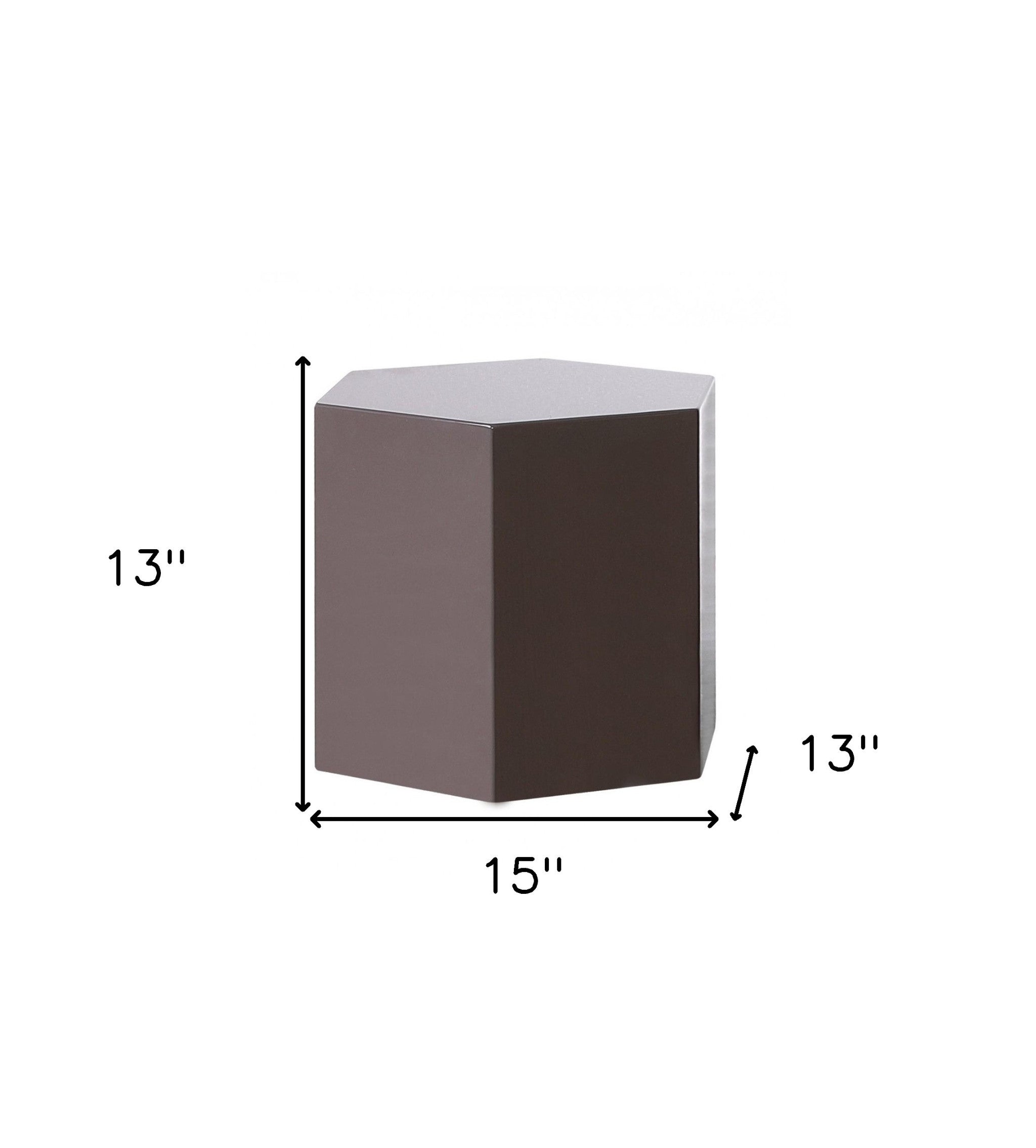 Modern Light Grey High Gloss Hexagonal End Table-5
