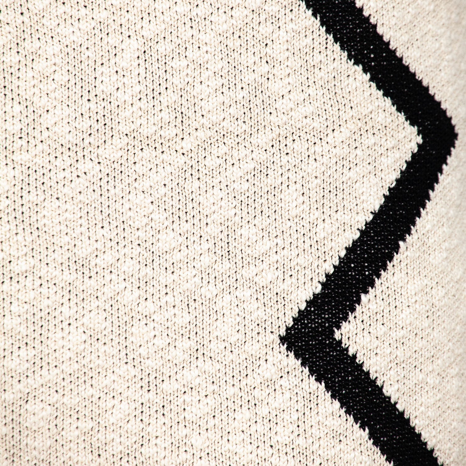 20" x 20" Black and Cream Zigzag Pattern Square Accent Throw Pillow with Tassel-6