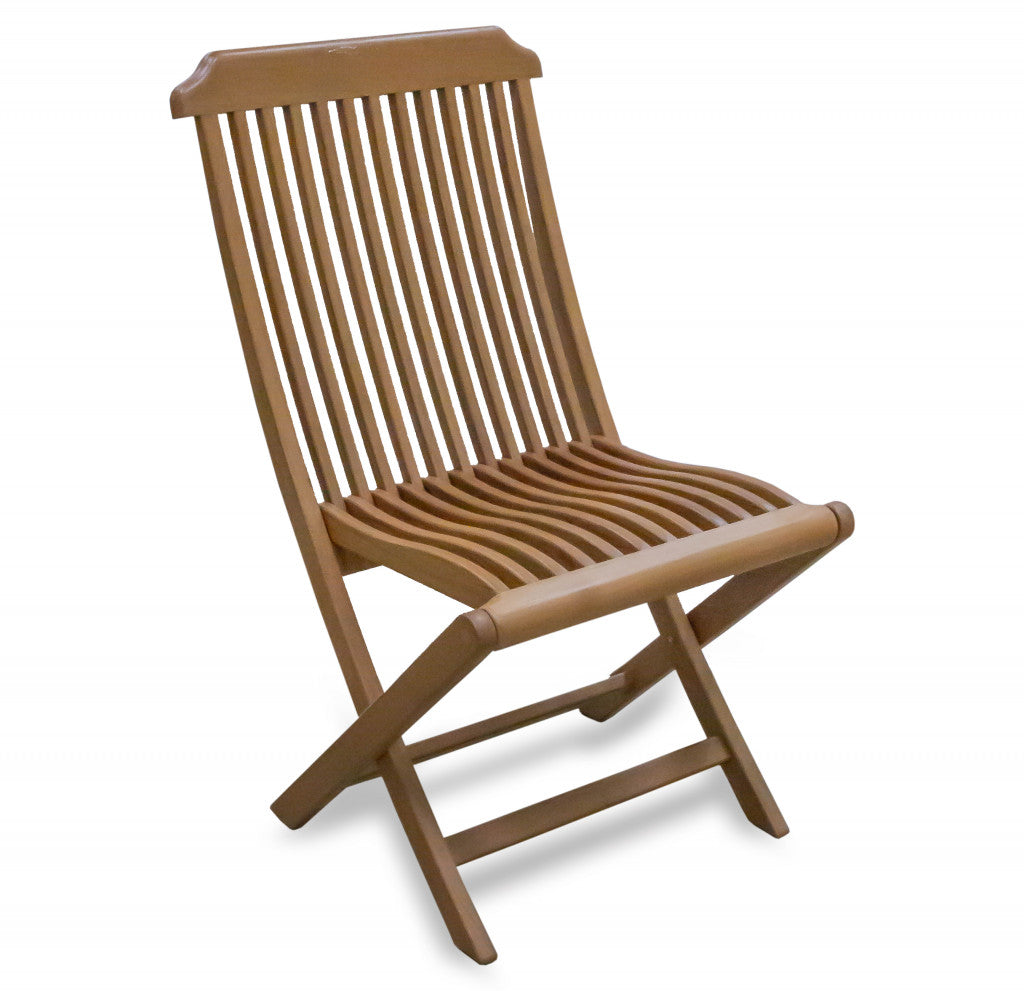 24" Brown Solid Wood Indoor Outdoor Deck Chair-0