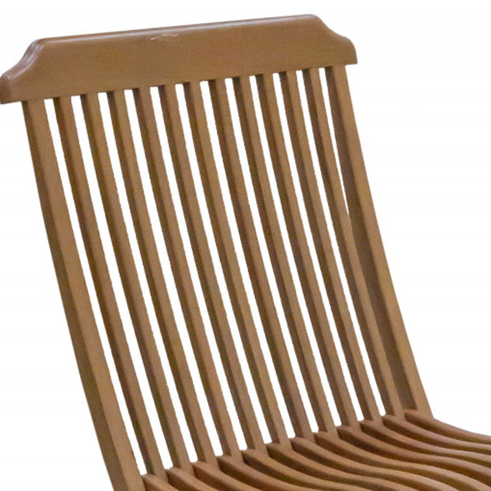 24" Brown Solid Wood Indoor Outdoor Deck Chair-3