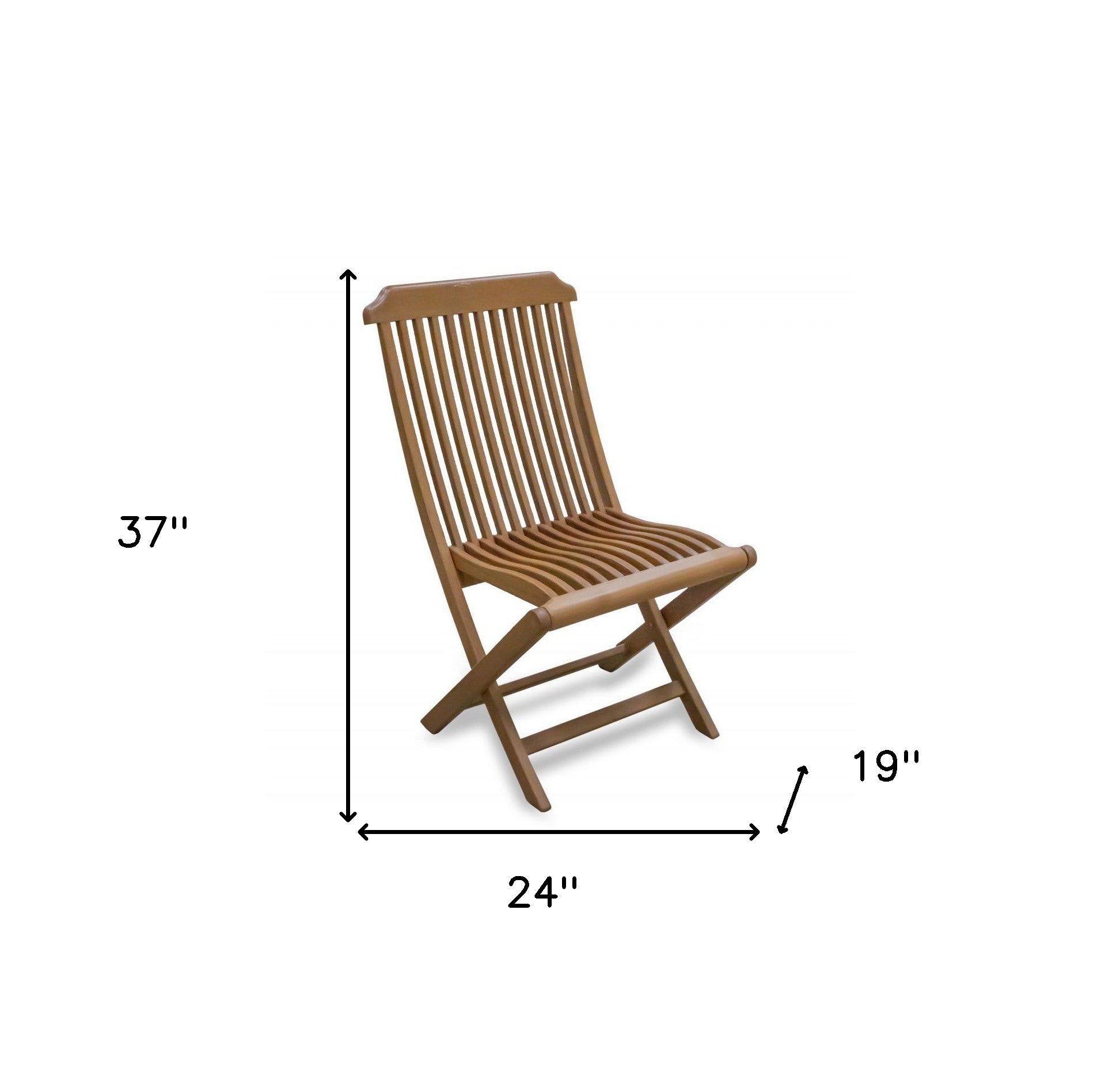 24" Brown Solid Wood Indoor Outdoor Deck Chair-4