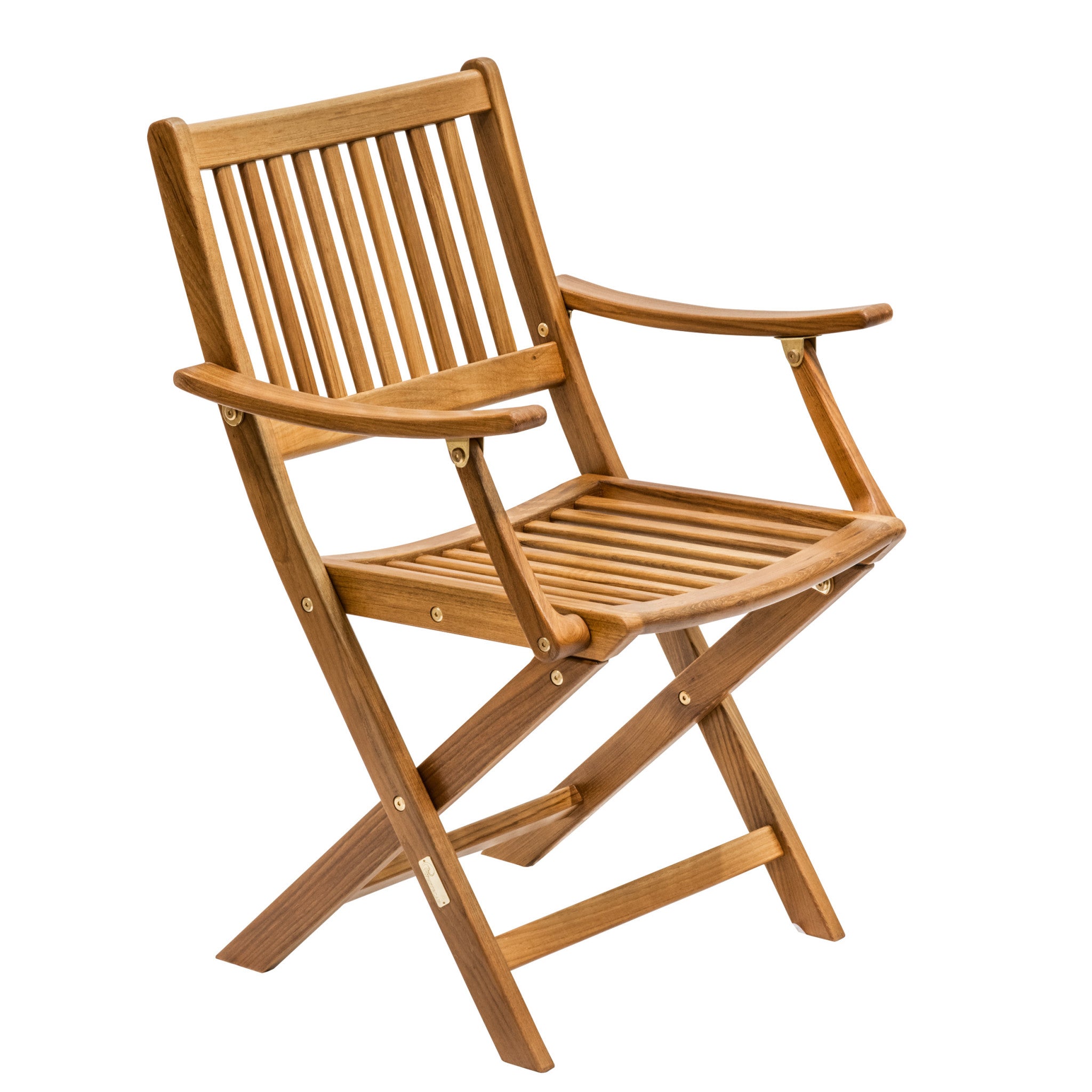 24" Brown Solid Wood Indoor Outdoor Deck Chair-1