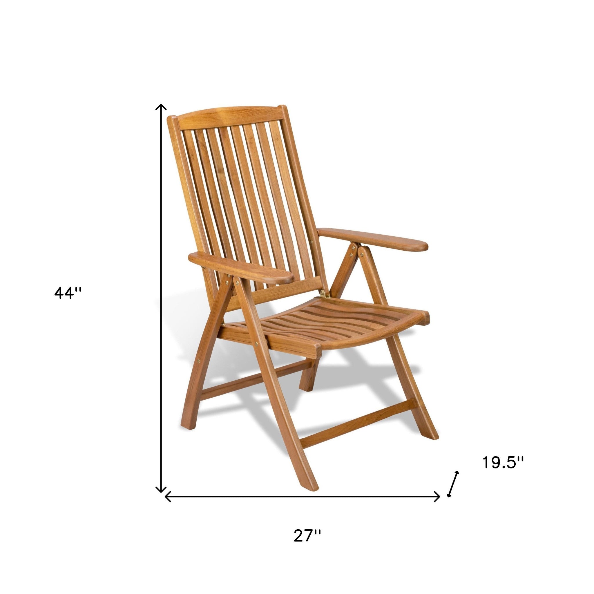 27" Brown Solid Wood Indoor Outdoor Arm Chair-4