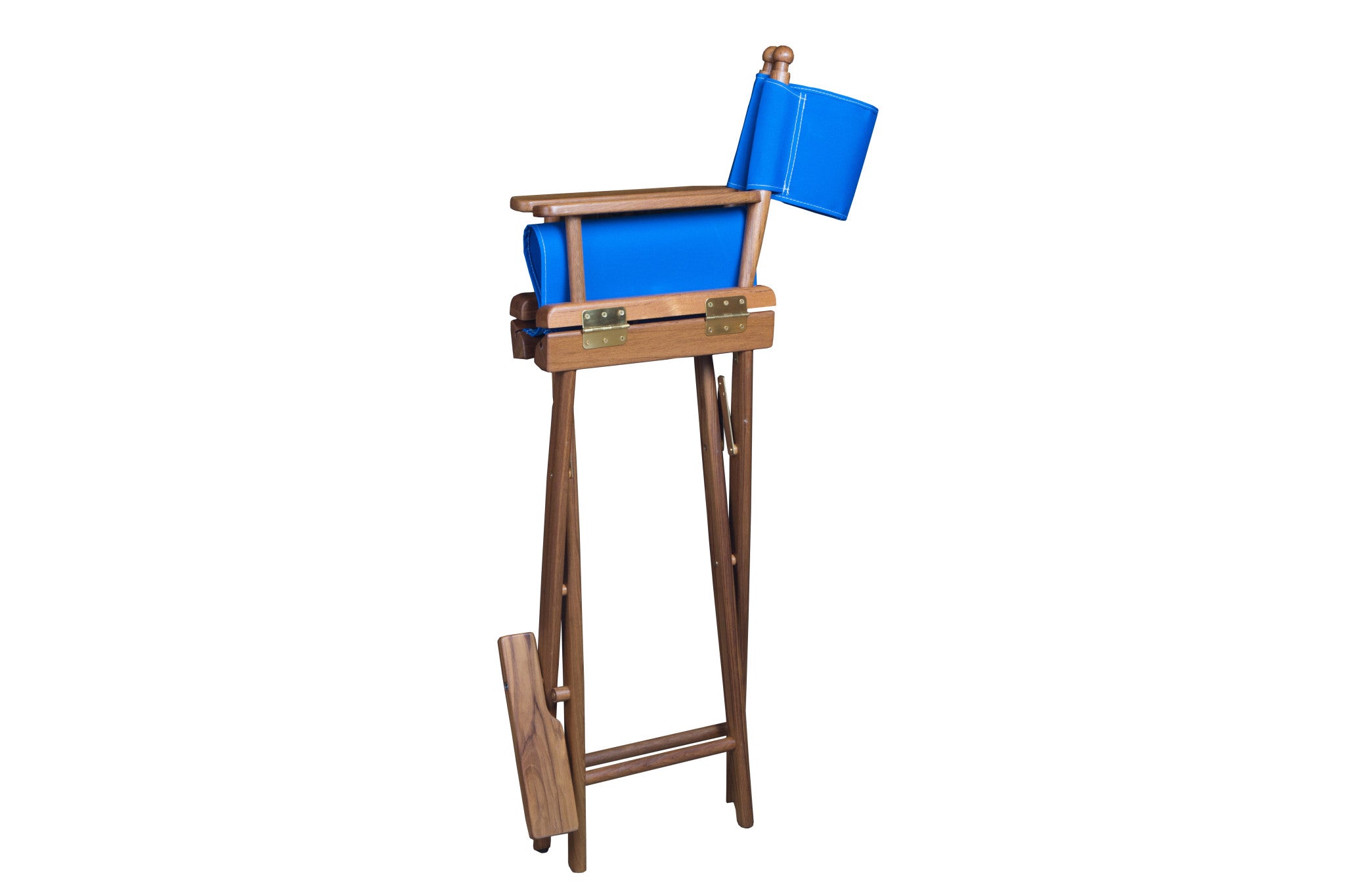 23" Blue and Brown Solid Wood Indoor Outdoor Director Chair-2