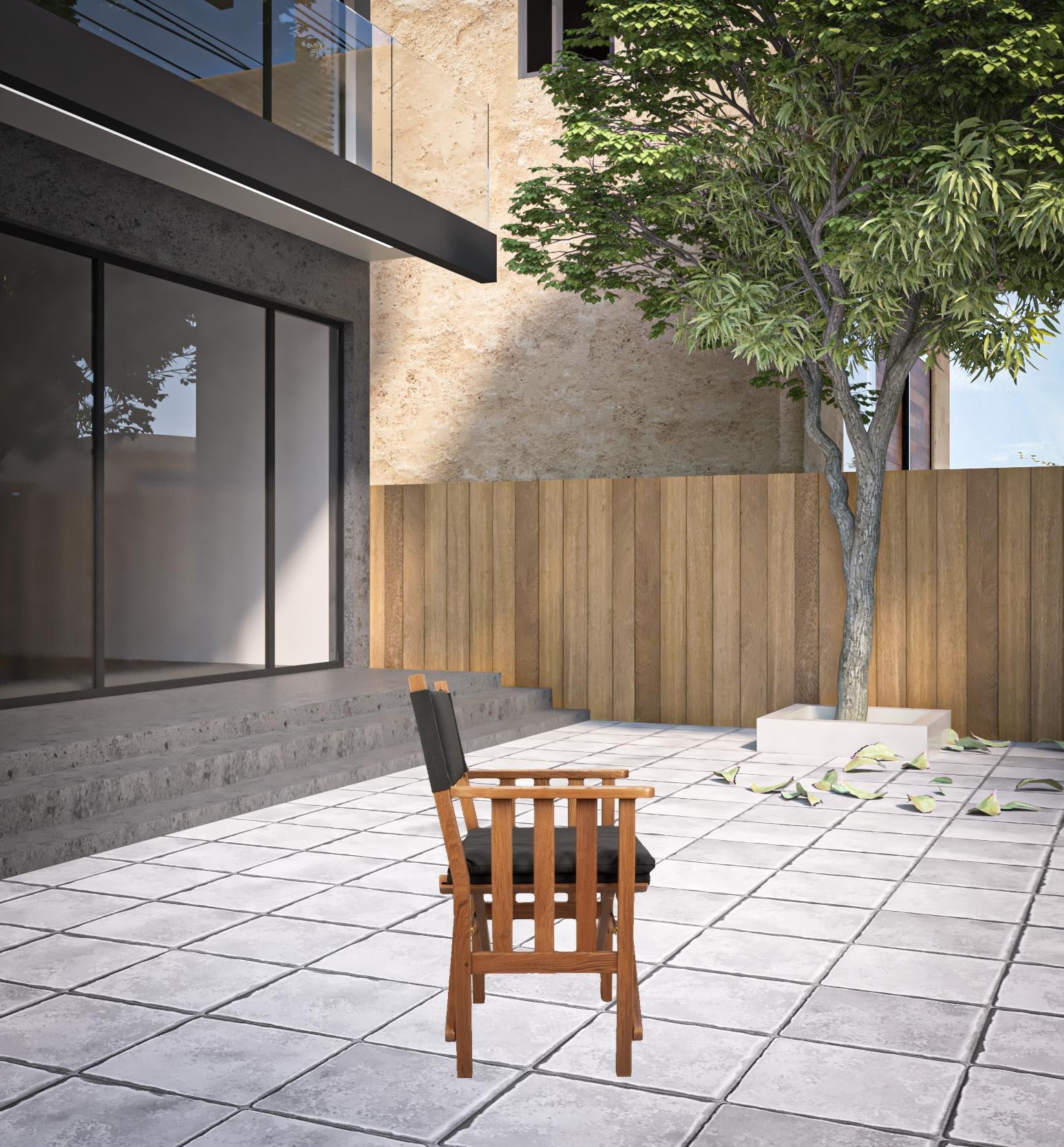 20" Black and Natural Wood Solid Wood Indoor Outdoor Director Chair with Black Cushion-2