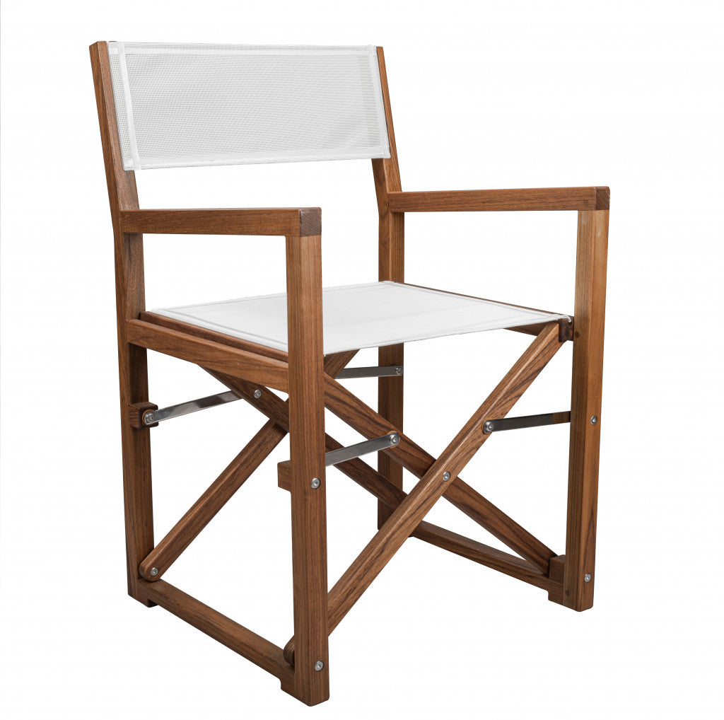 23" White and Natural Wood Solid Wood Indoor Outdoor Director Chair-0