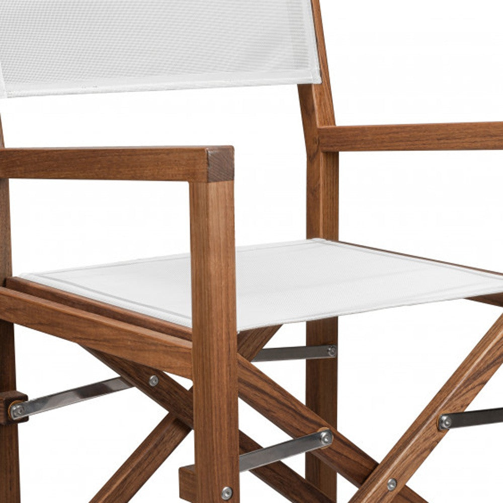 23" White and Natural Wood Solid Wood Indoor Outdoor Director Chair-2