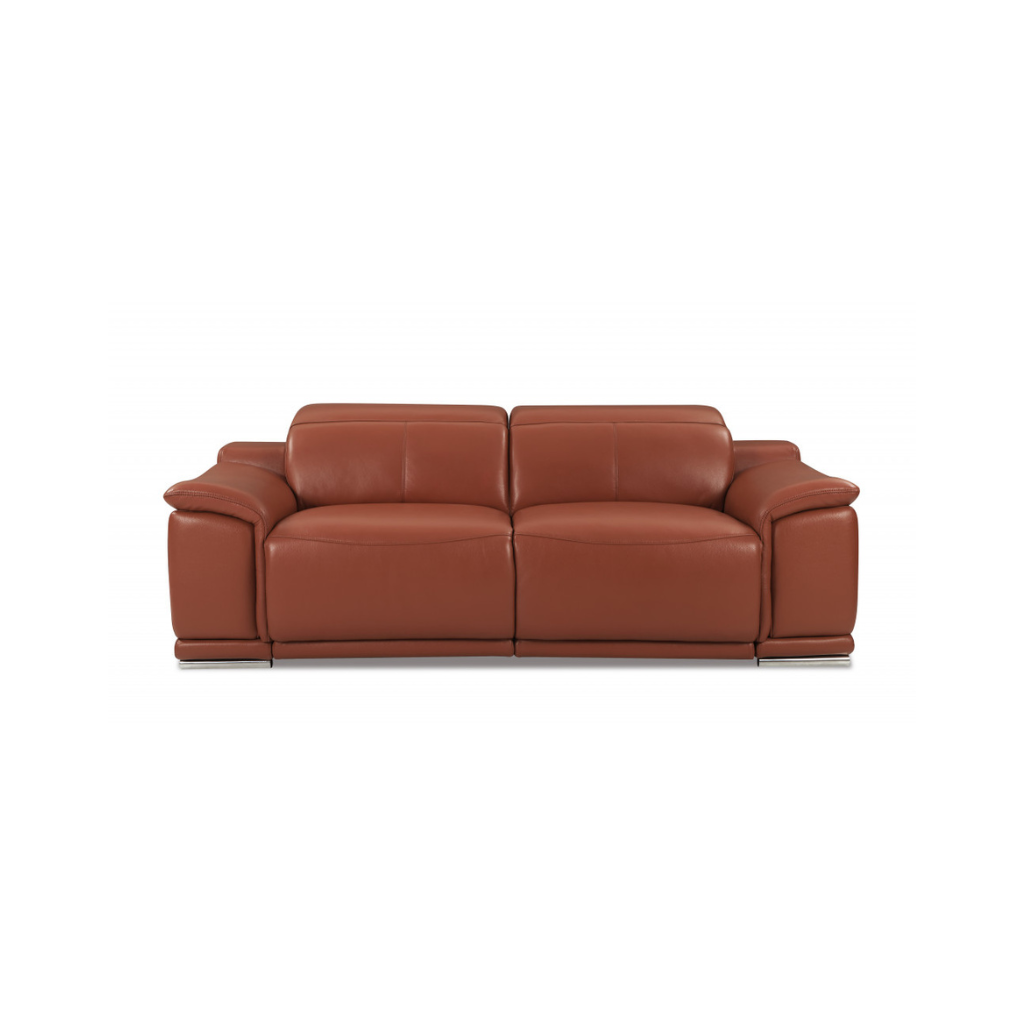 Two Piece Indoor Camel Italian Leather Five Person Seating Set-2