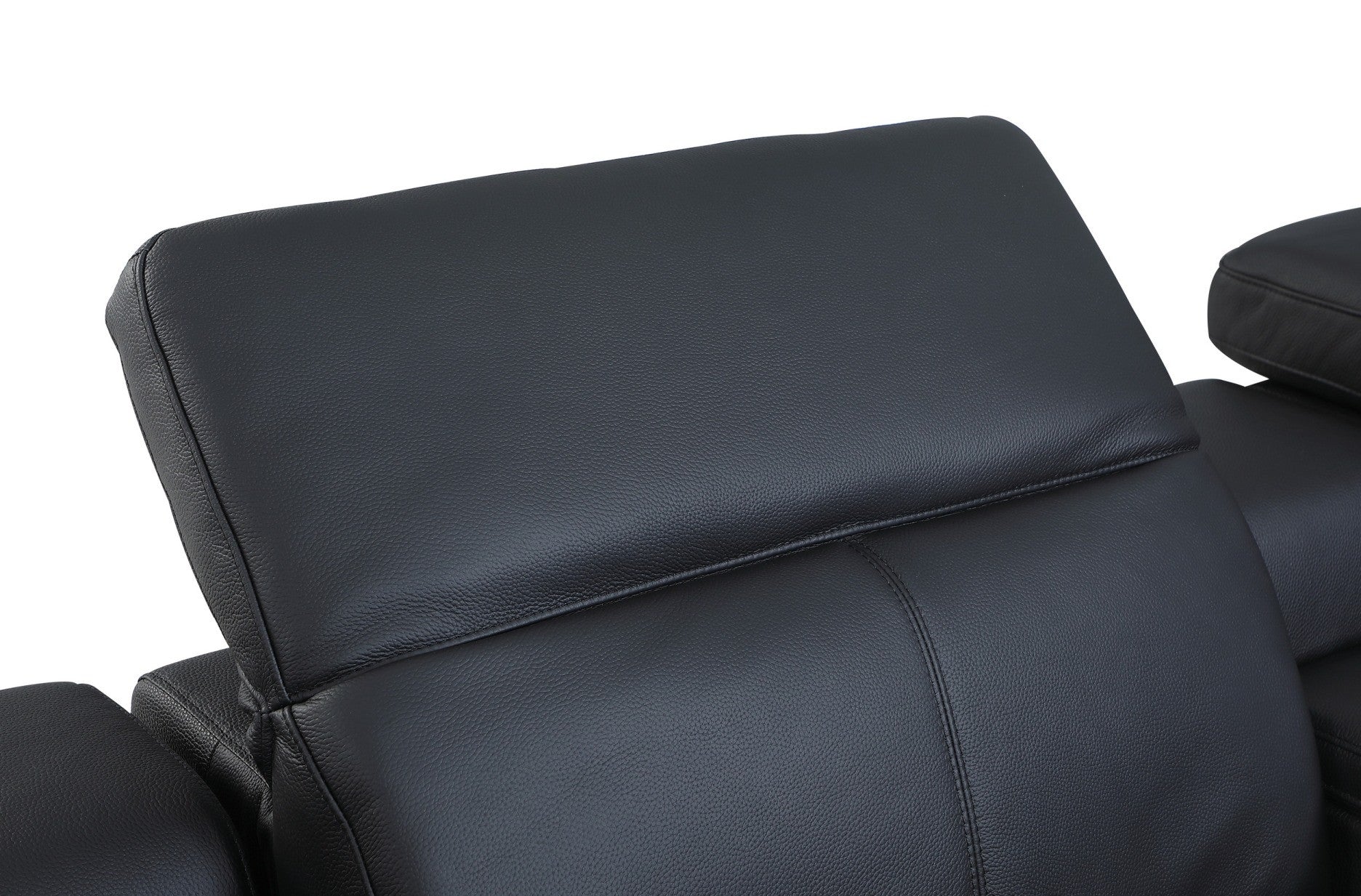 Black Italian Leather Power Reclining U Shaped Six Piece Corner Sectional With Console-3