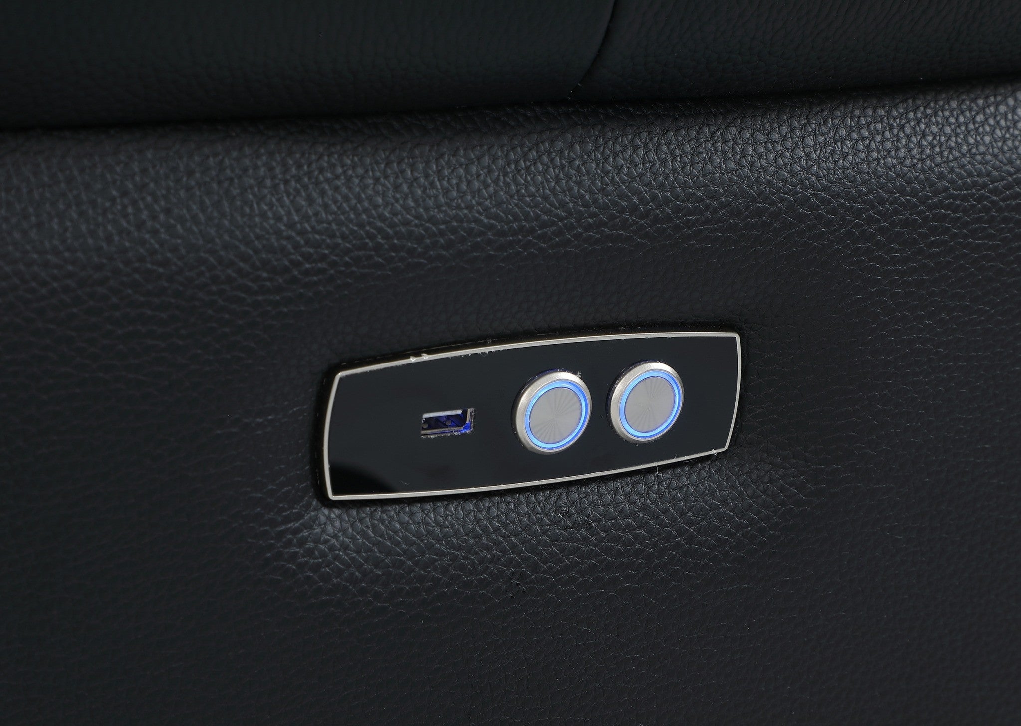 Black Italian Leather Power Reclining U Shaped Six Piece Corner Sectional With Console-5