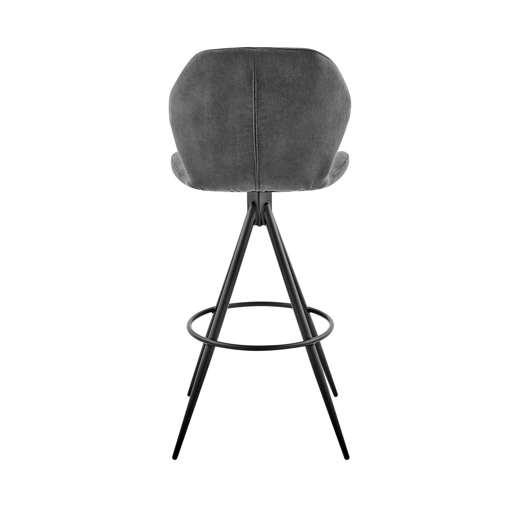 27" Charcoal And Black Iron Counter Height Bar Chair-4