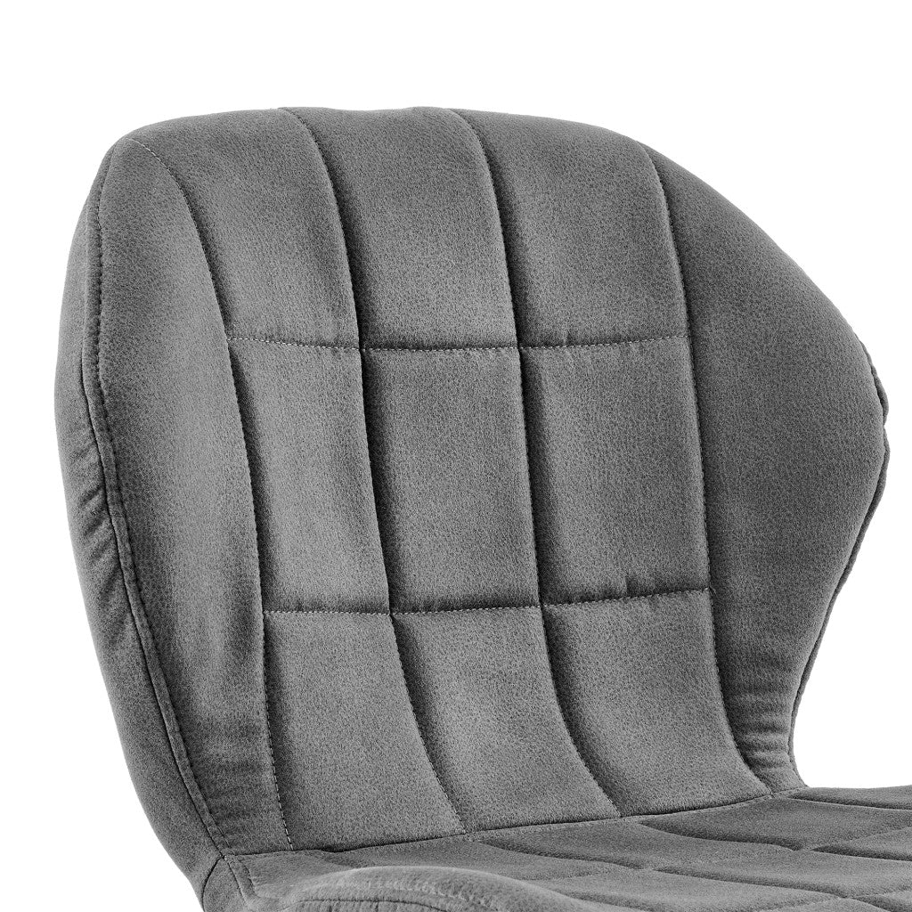 27" Charcoal And Black Iron Counter Height Bar Chair-5