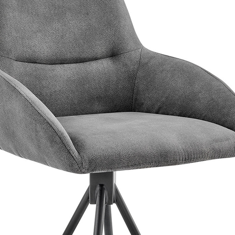 26" Charcoal And Black Iron Counter Height Bar Chair-8