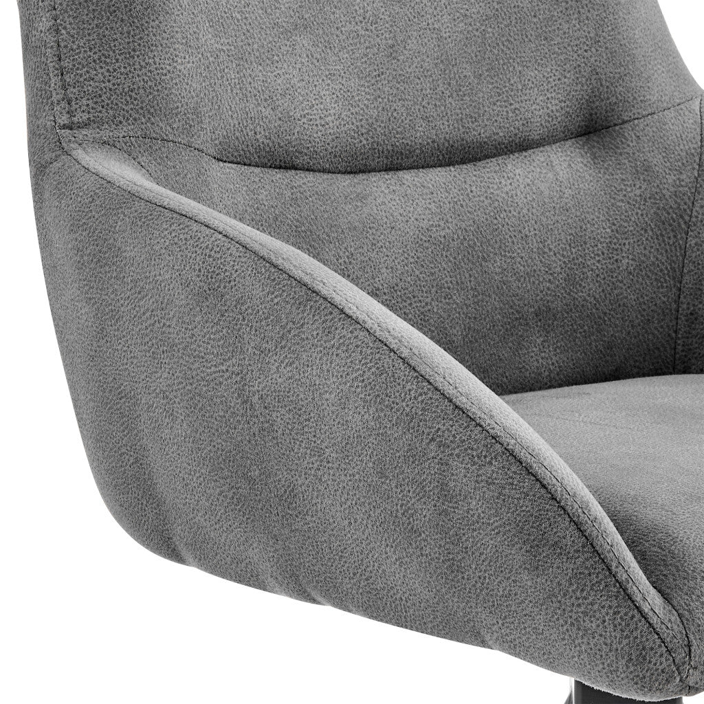 29" Charcoal And Black Iron Bar Height Bar Chair-7